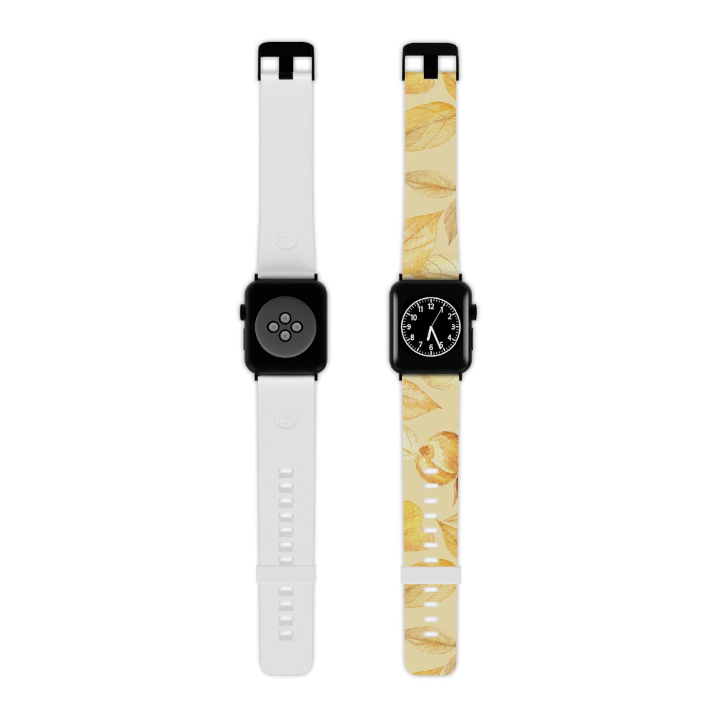 Yellow Dusk Apple Watch Band - Elegant Design with Leaf Patterns
