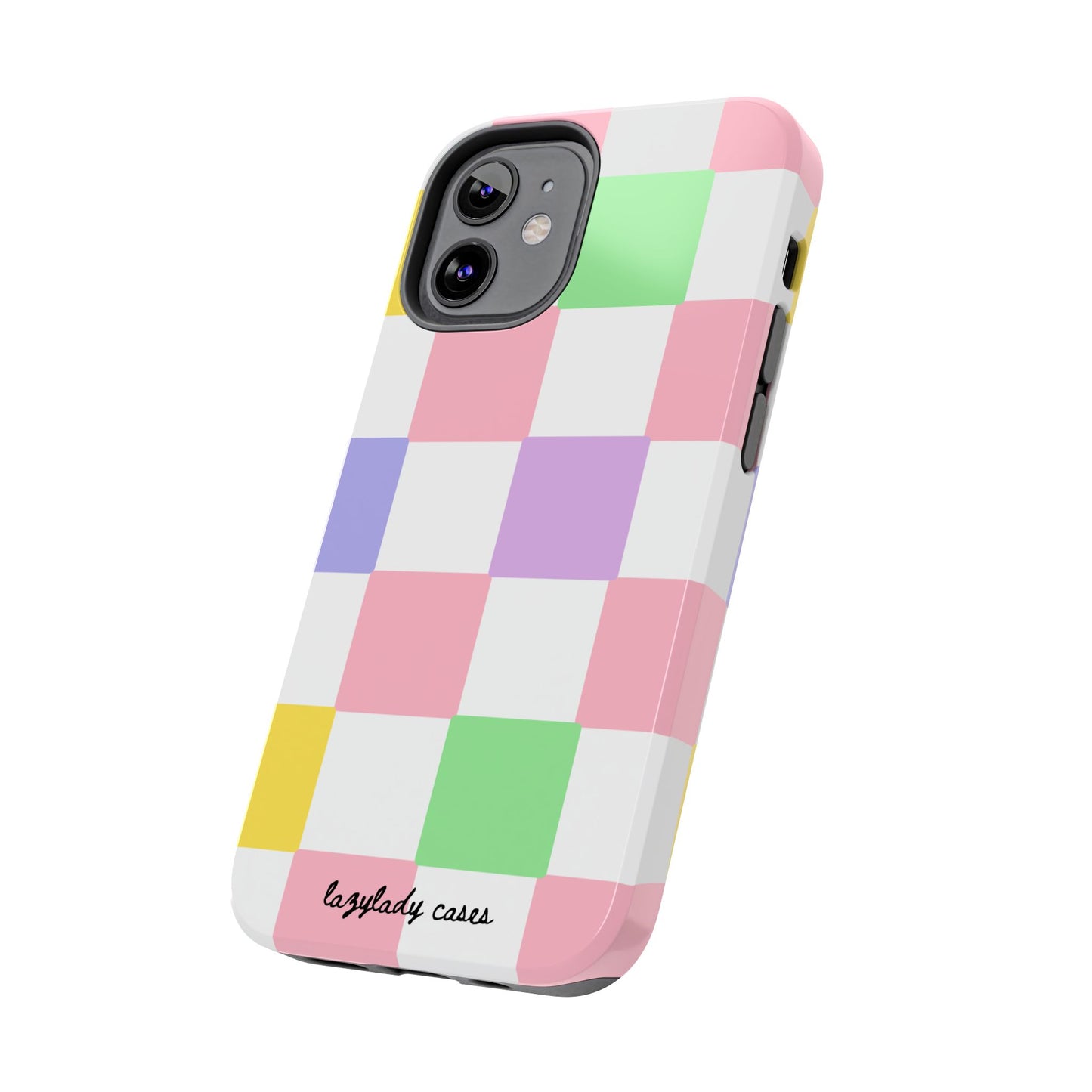 Colorful Checkerboard Tough Phone Case – Vibrant & Durable Protection