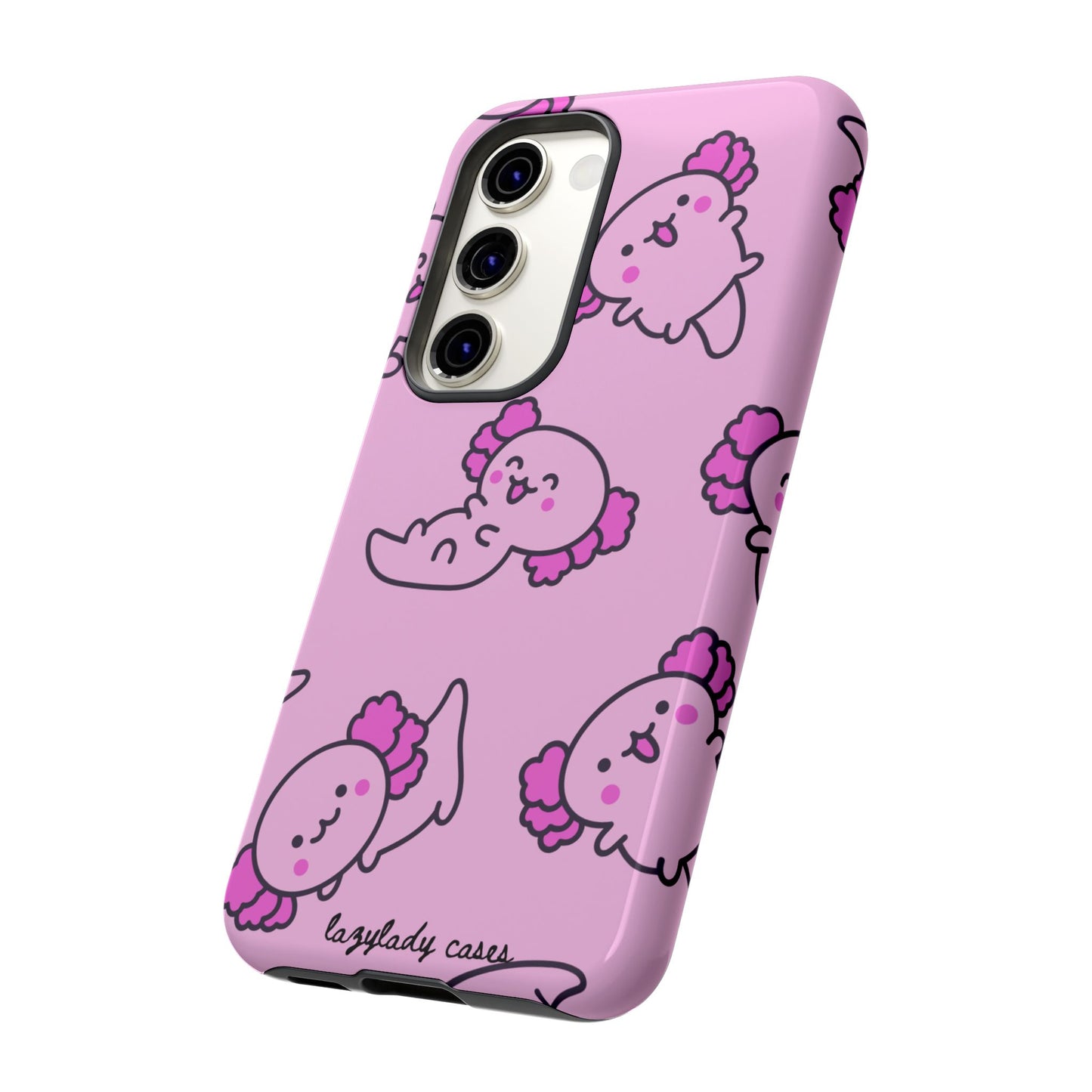 Cute Cartoon Axo Phone Case with Pink Sea Creatures Design