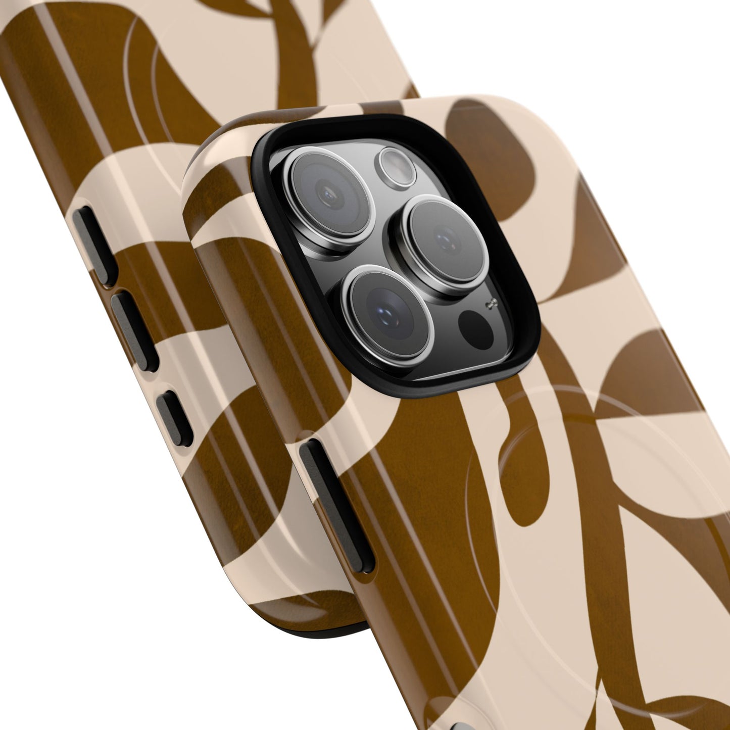 Brown Bonnet Stylish Tough Magnetic Phone Case - Trendy Abstract Design