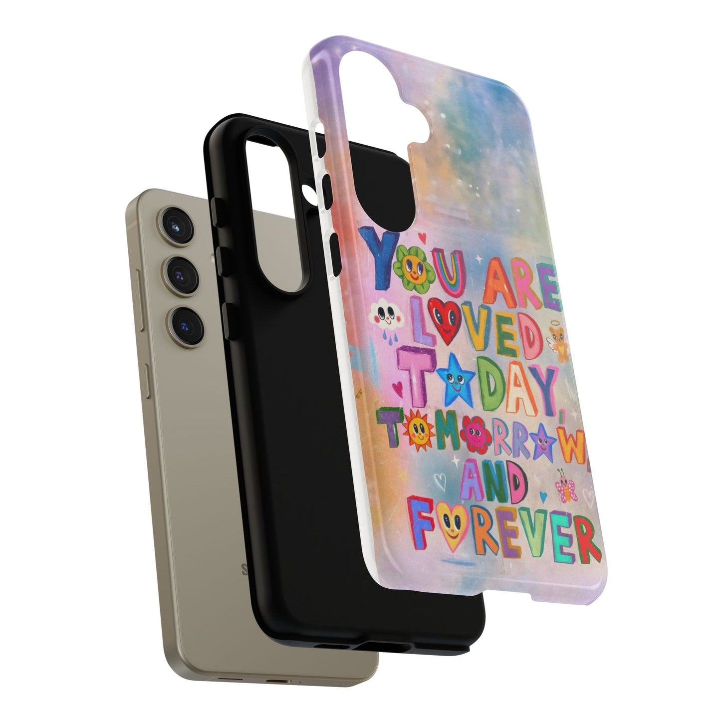 Colorful Phone Case with Positive Affirmations, Inspirational Phone Shell, Cute Gift for Teens, Motivational Tech Accessory, I Love You Case
