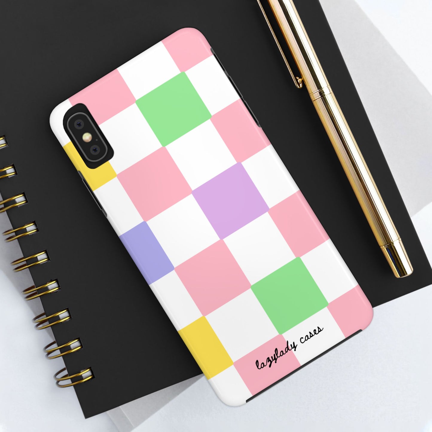 Colorful Checkerboard Tough Phone Case – Vibrant & Durable Protection