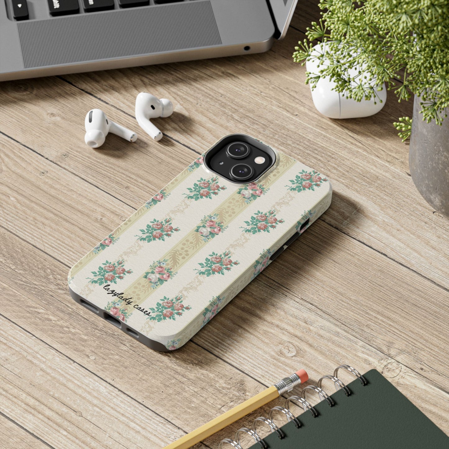 Elegant Floral Tough Phone Case - Vintage Inspired Design