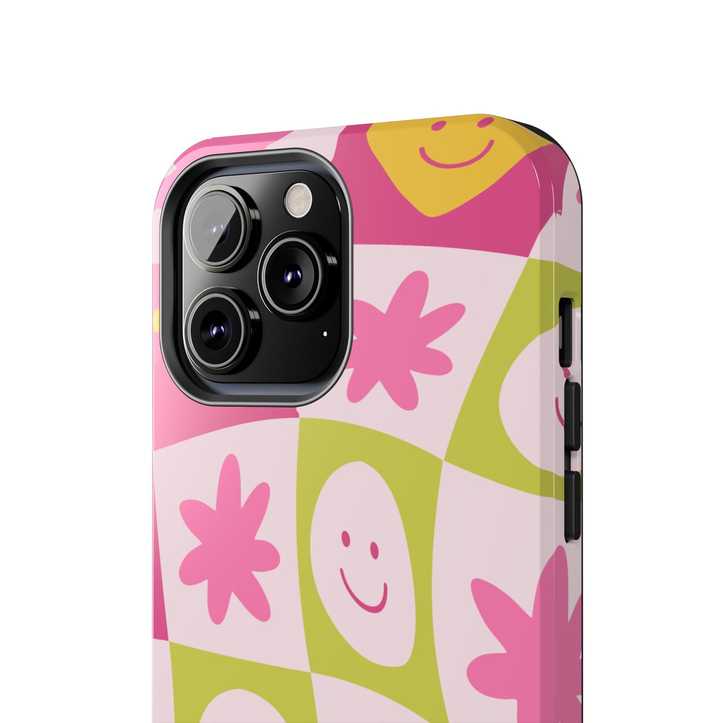 Colorful Smiley Pattern Tough Phone Cases, Playful Phone Covers, Fun Gifts for Friends, Cute Accessories, Vibrant and Durable