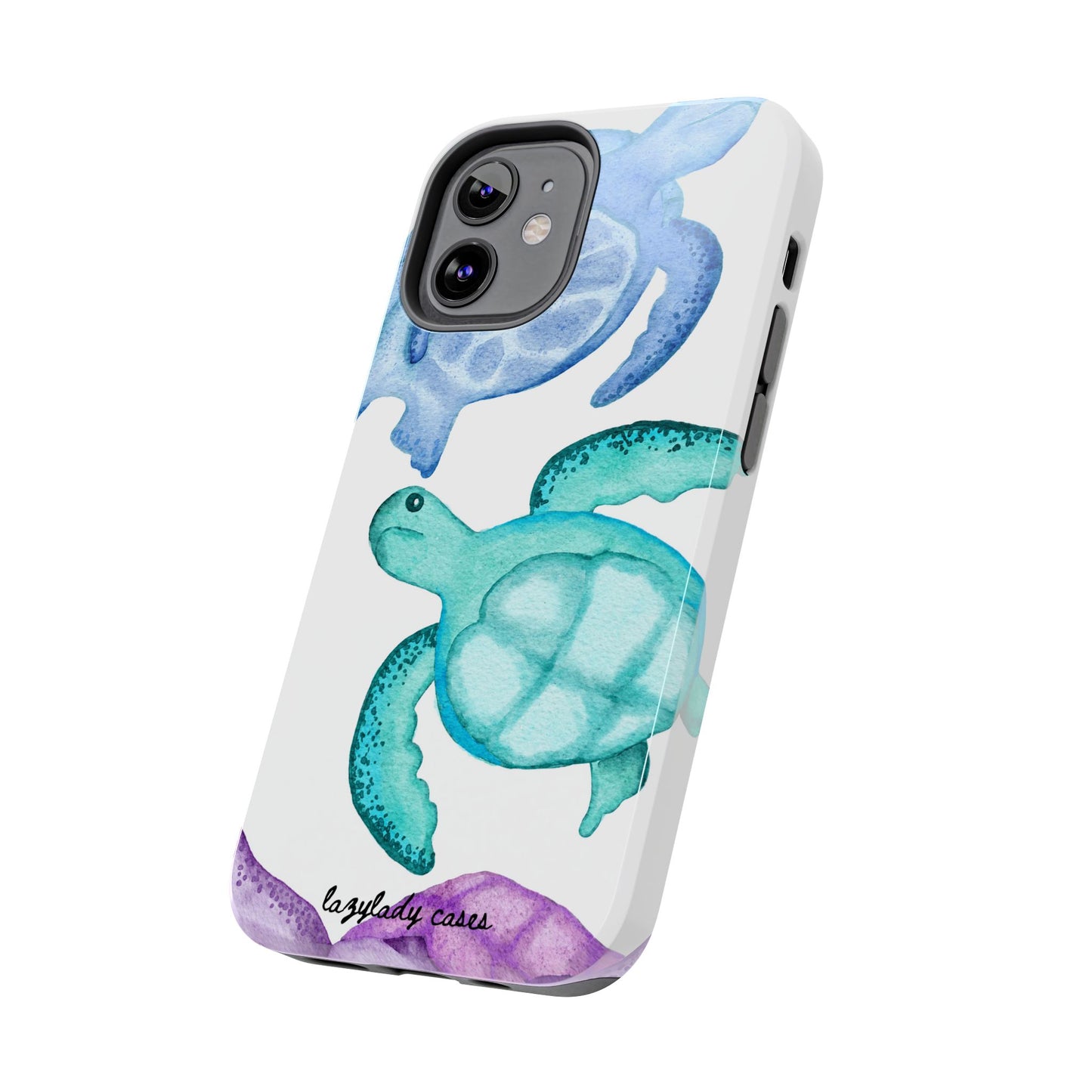 Ocean-Inspired Tough Phone Cases with Colorful Turtles