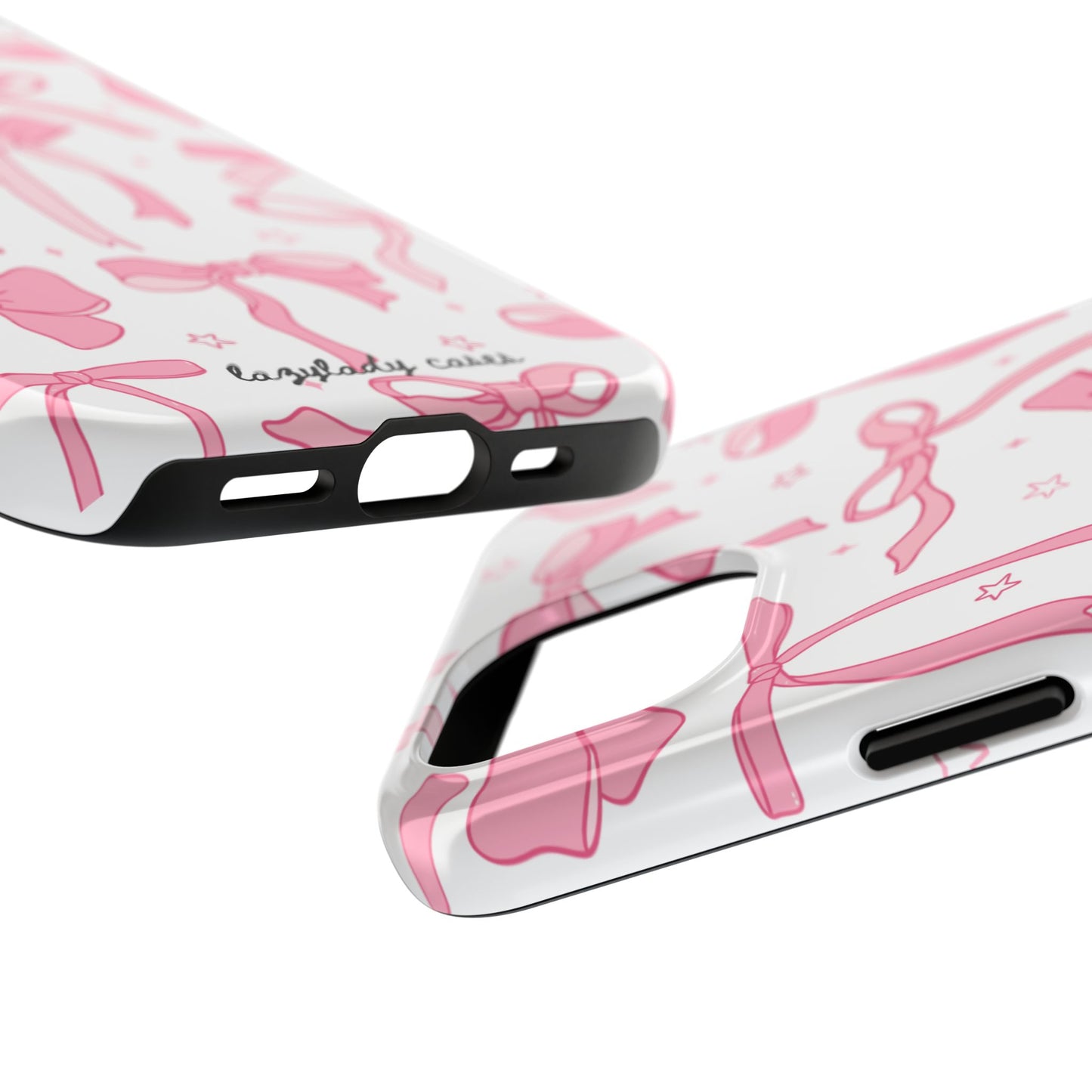 Cute Pink Bow Tough Phone Case - Stylish and Durable Protection