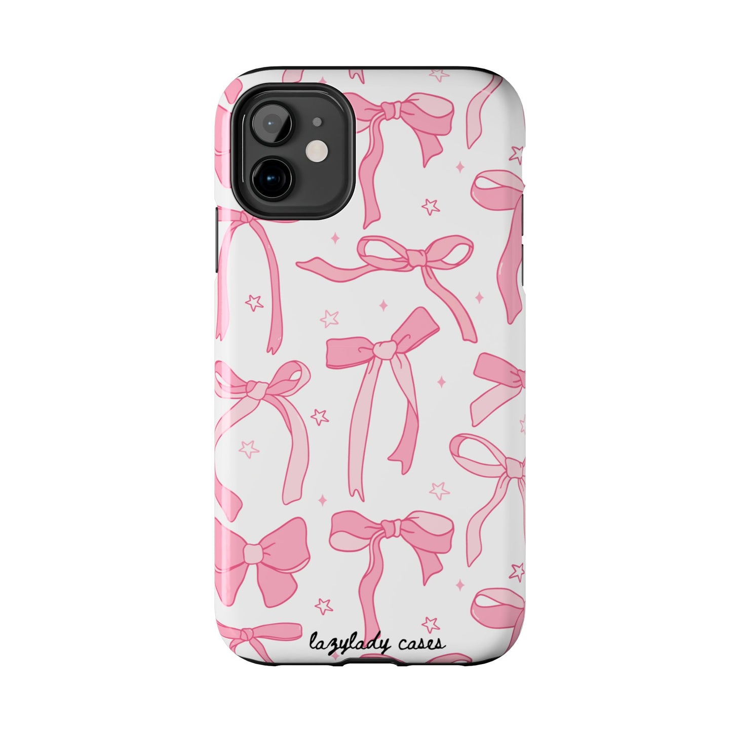 Cute Pink Bow Tough Phone Case - Stylish and Durable Protection