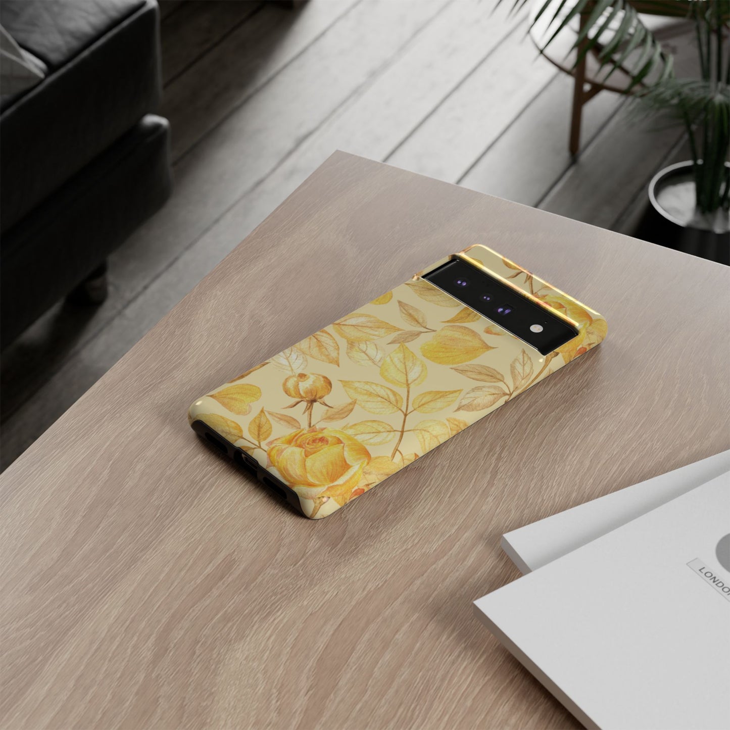 Yellow Dusk Tough Phone Case - Yellow Rose Design