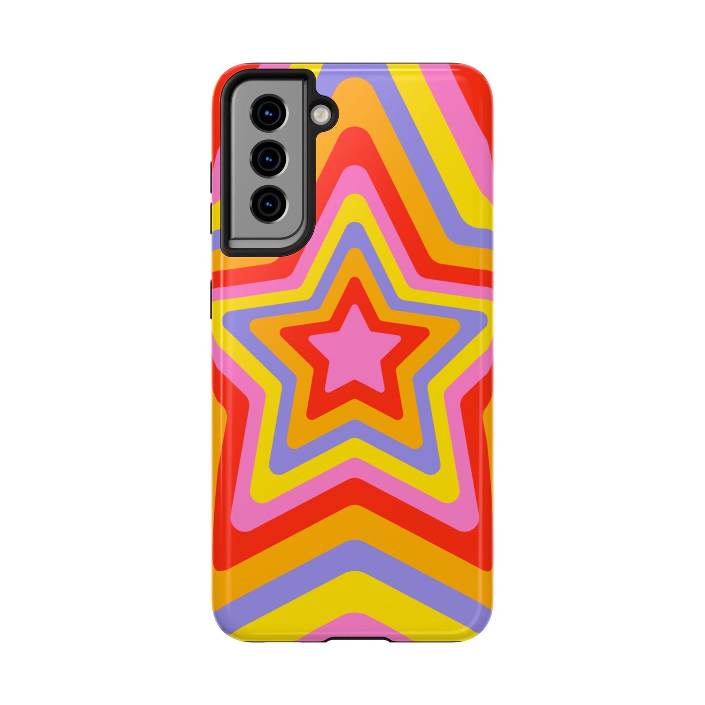 Colorful Star Pattern Tough Phone Cases | Durable Phone Cover, Unique Gifts, Trendy Accessories, Fun Tech Style