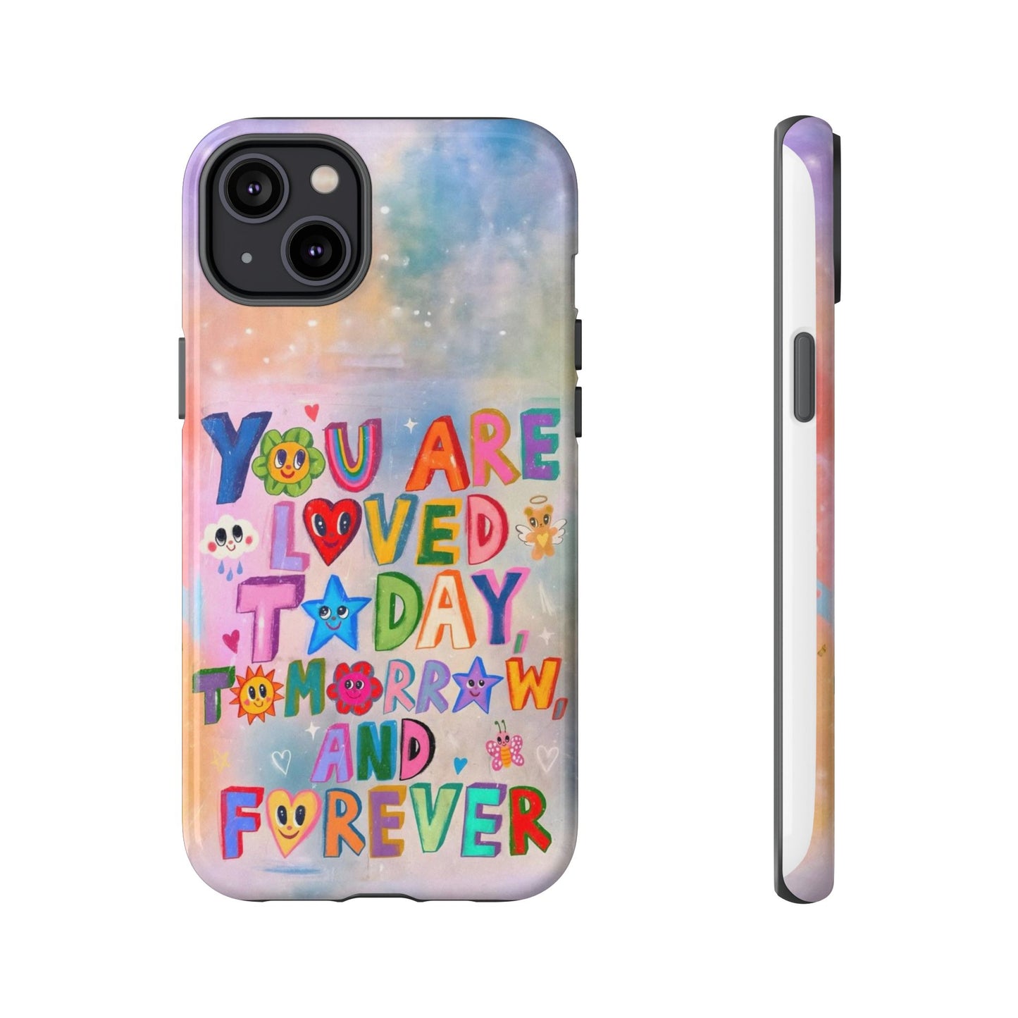 Colorful Phone Case with Positive Affirmations, Inspirational Phone Shell, Cute Gift for Teens, Motivational Tech Accessory, I Love You Case