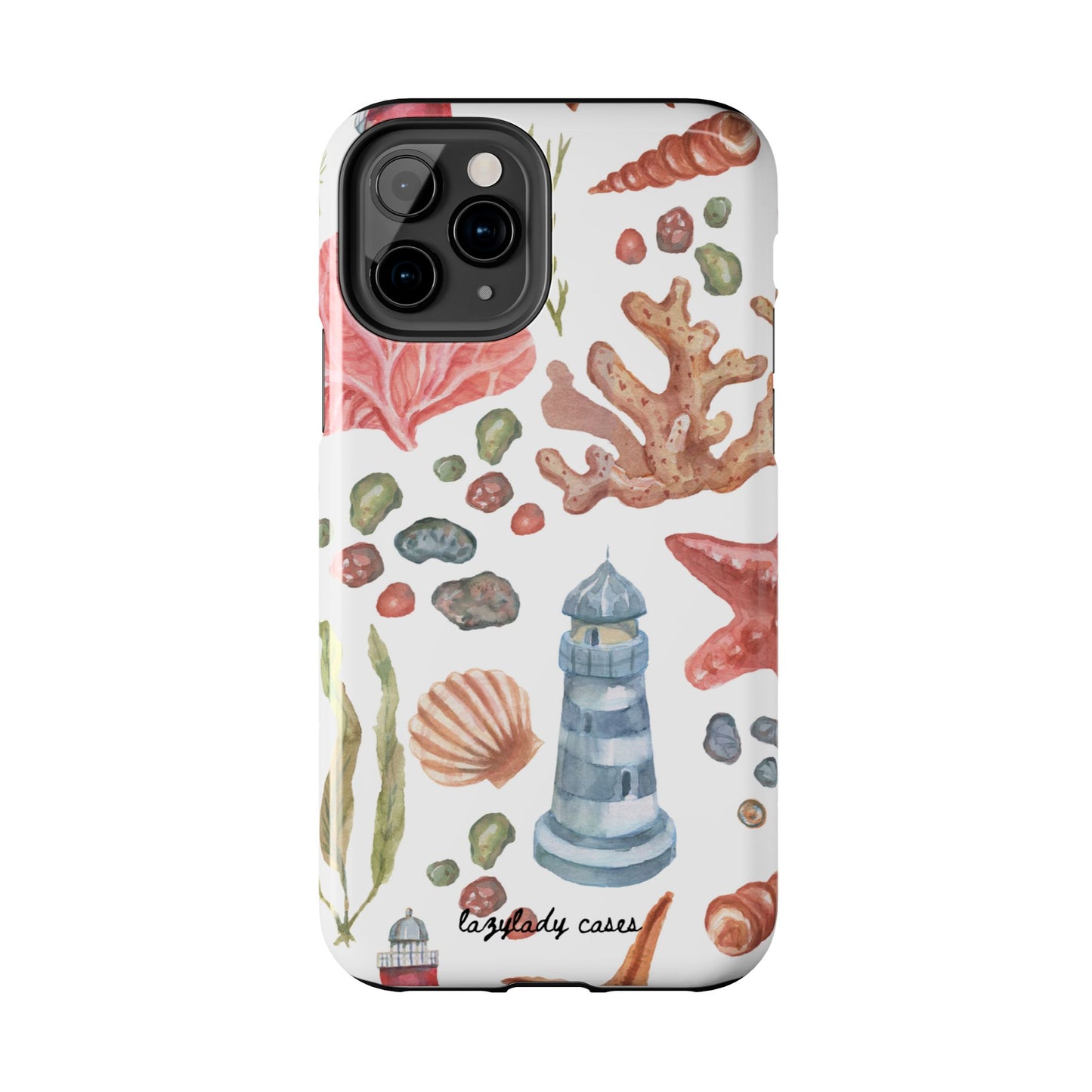 Coastal Art Tough Phone Cases - Stylish Beach Vibes with Lighthouse Design
