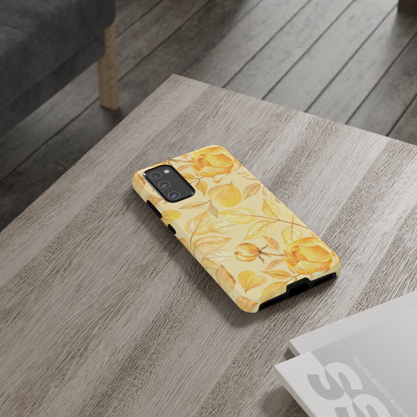 Yellow Dusk Tough Phone Case - Yellow Rose Design