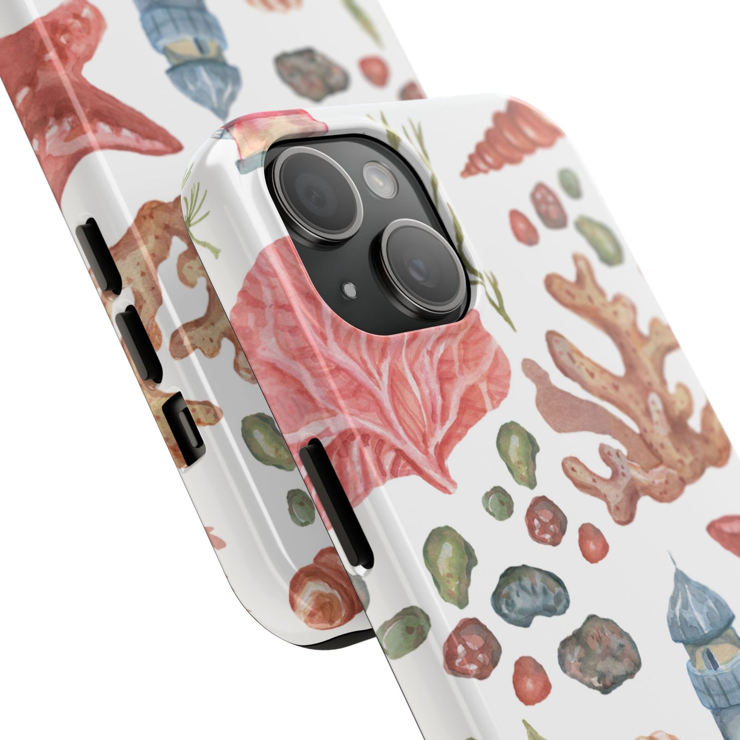 Coastal Art Tough Phone Cases - Stylish Beach Vibes with Lighthouse Design