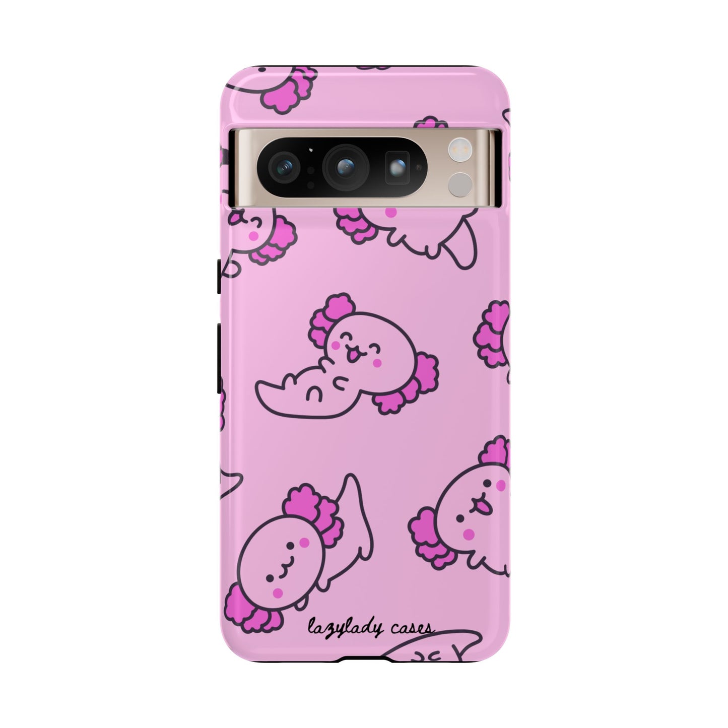 Cute Cartoon Axo Phone Case with Pink Sea Creatures Design