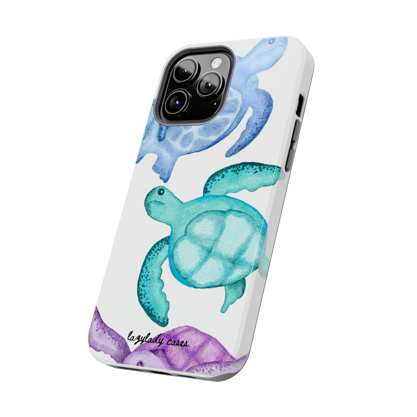 Ocean-Inspired Tough Phone Cases with Colorful Turtles