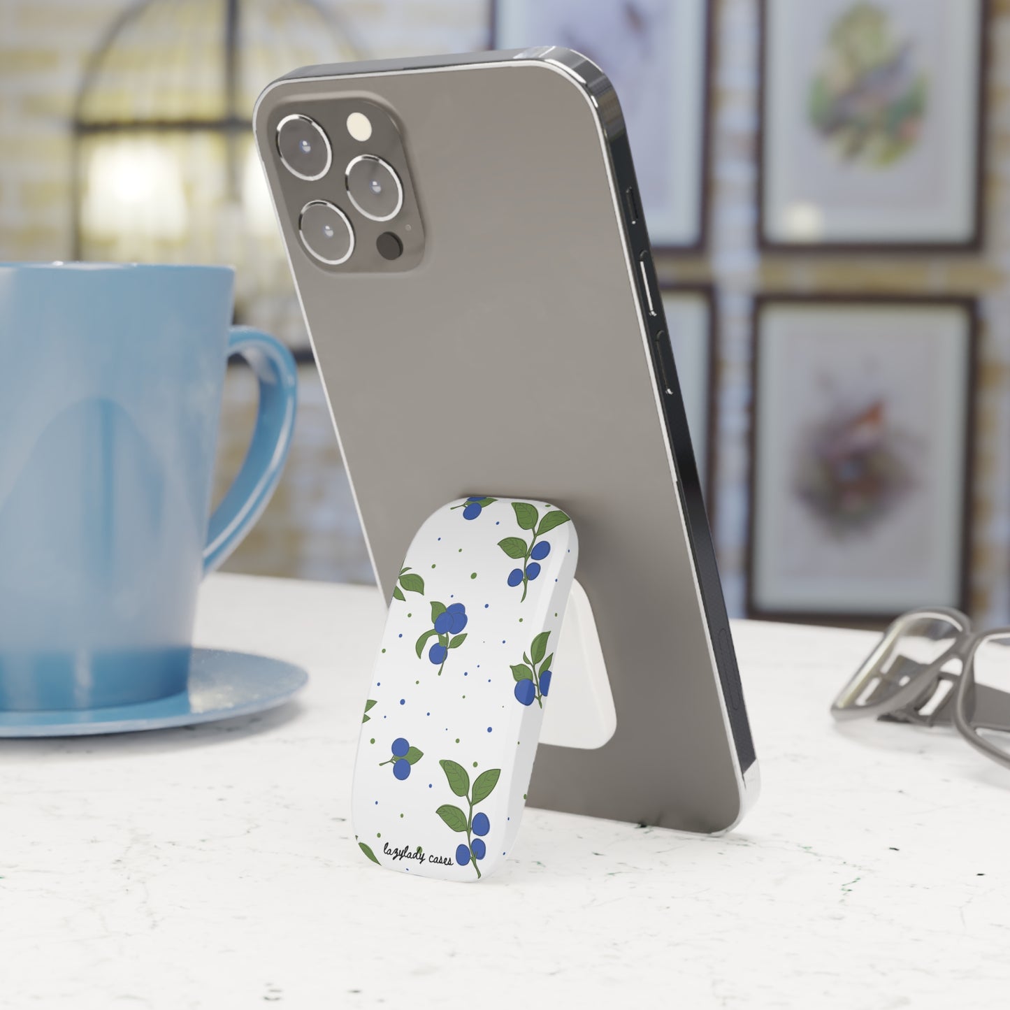 Blueberry Phone Click-On Grip - Stylish & Functional Stand for Everyday Use
