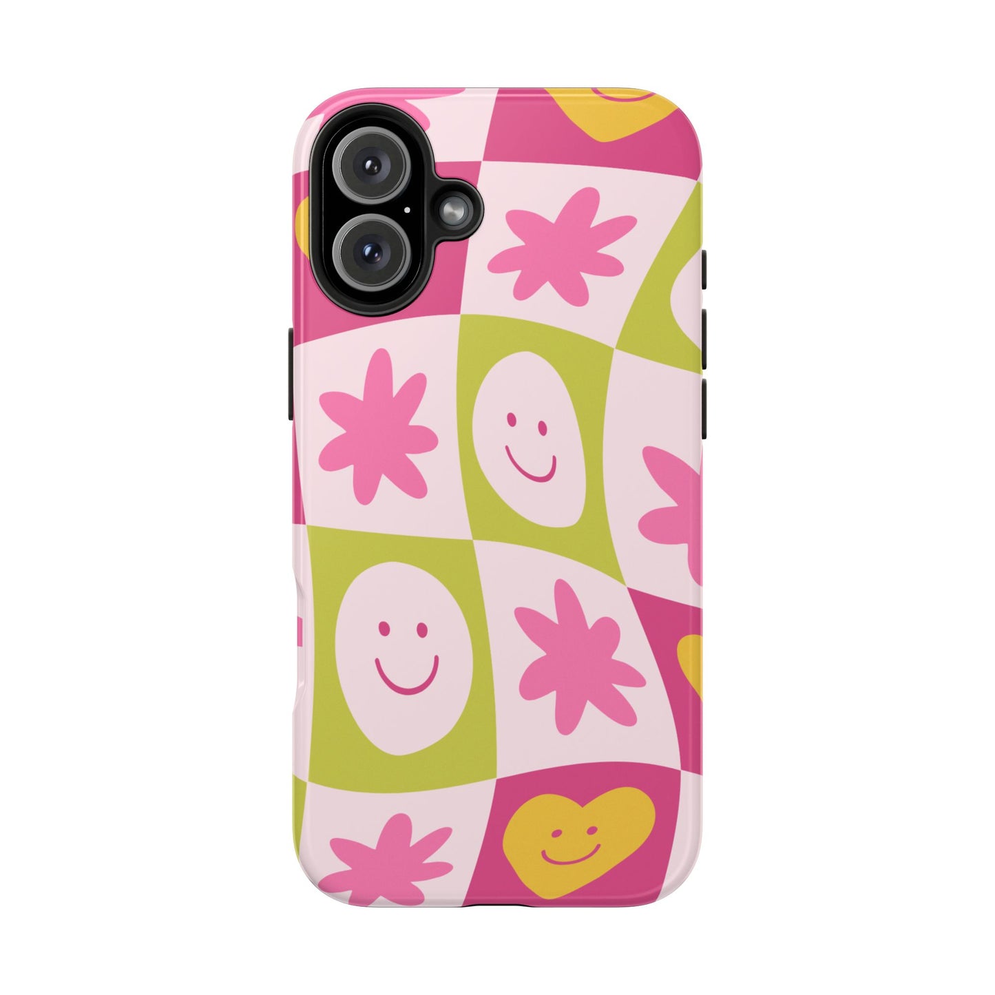 Colorful Smiley Pattern Tough Phone Cases, Playful Phone Covers, Fun Gifts for Friends, Cute Accessories, Vibrant and Durable