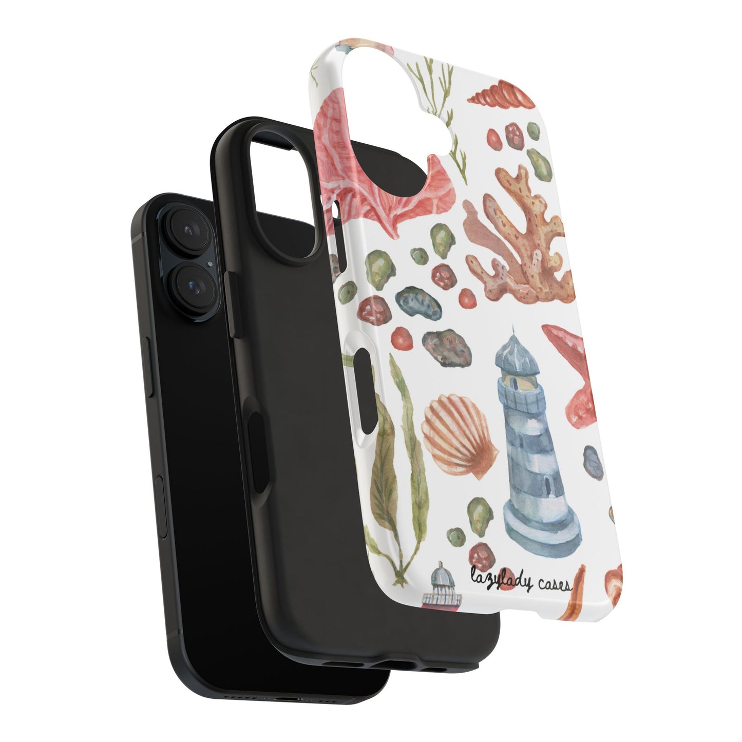 Coastal Art Tough Phone Cases - Stylish Beach Vibes with Lighthouse Design