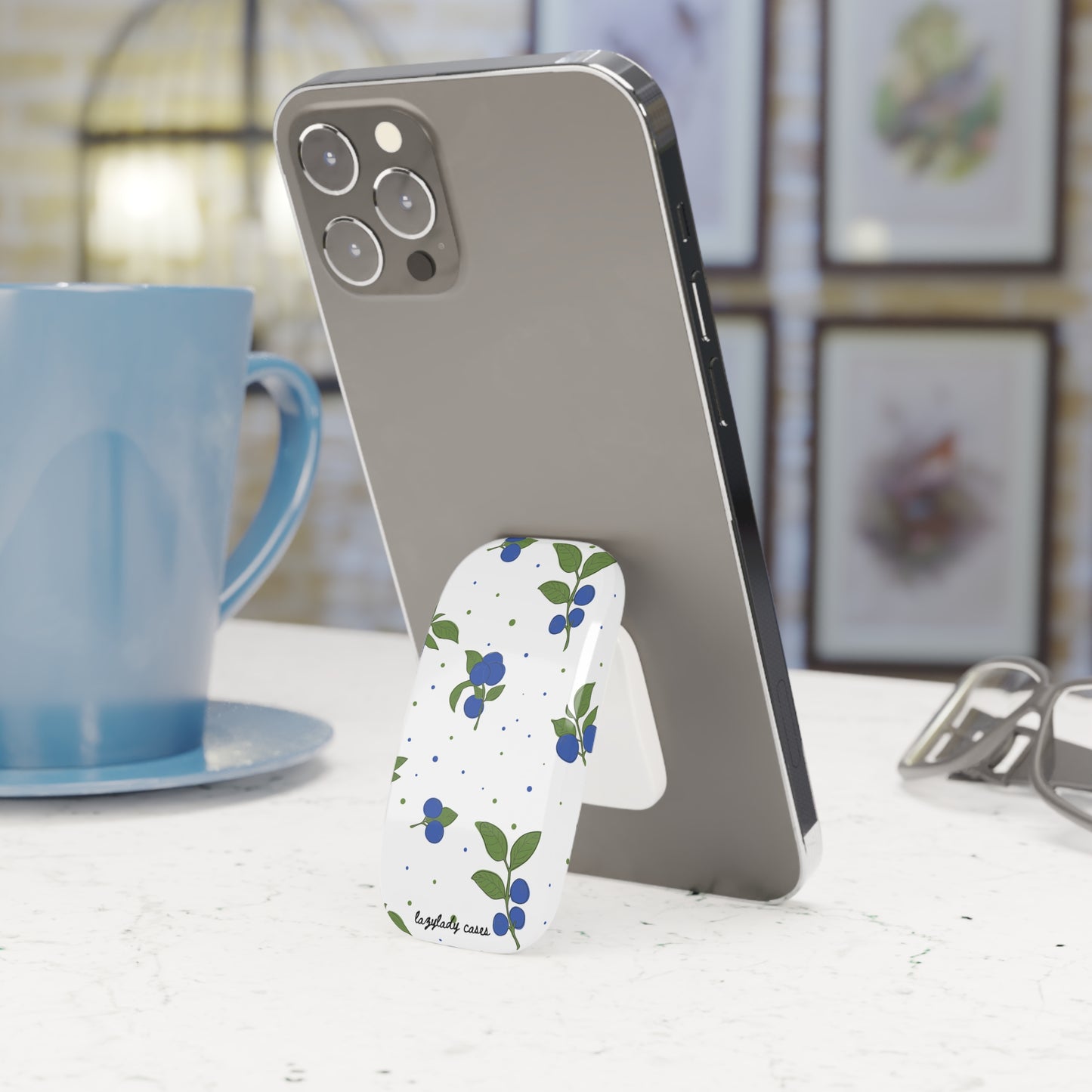 Blueberry Phone Click-On Grip - Stylish & Functional Stand for Everyday Use