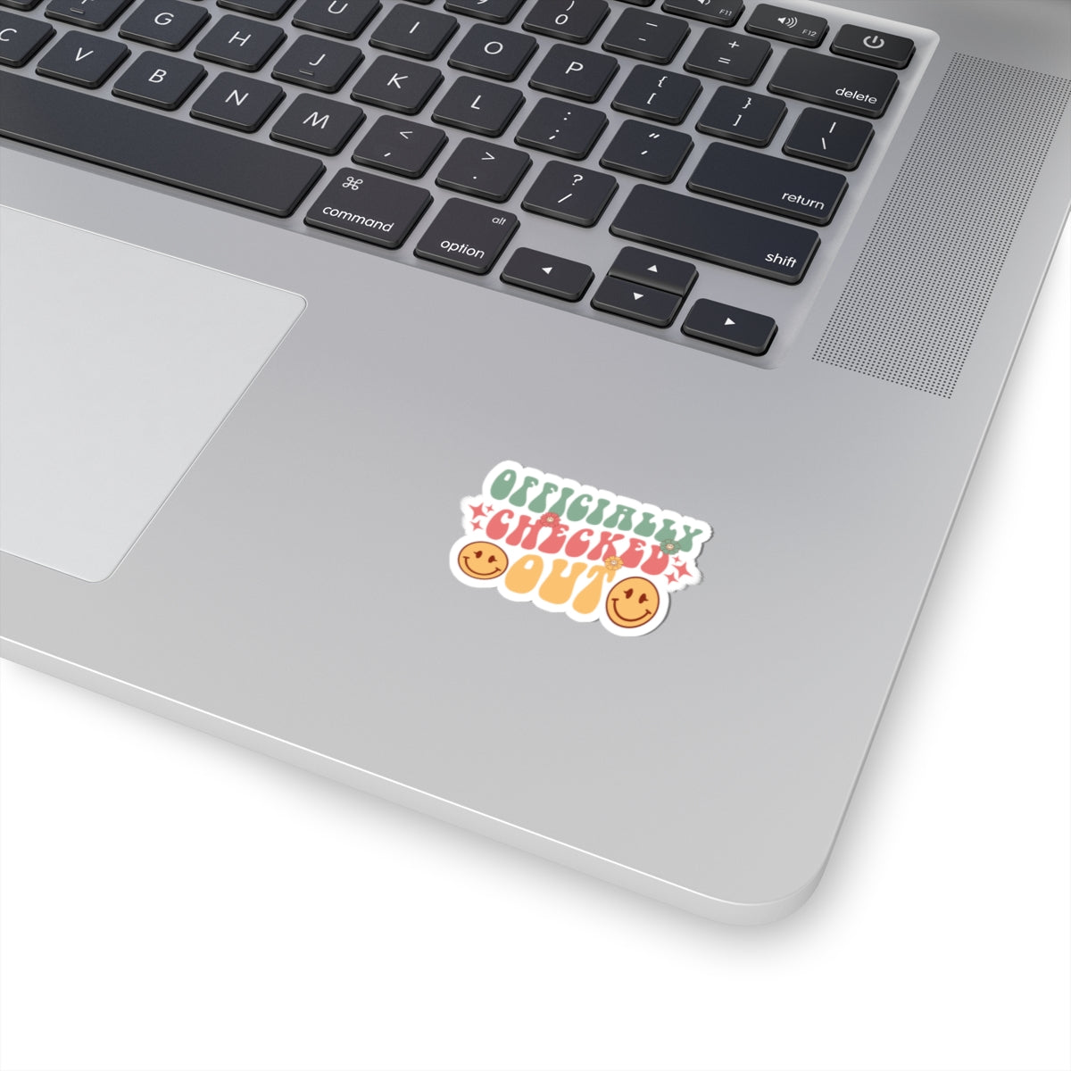 Officially Checked Out Kiss-Cut Stickers, Cute Laptop Decals, Fun Gifts for Friends, Party Decorations, Cheerful Wall Art