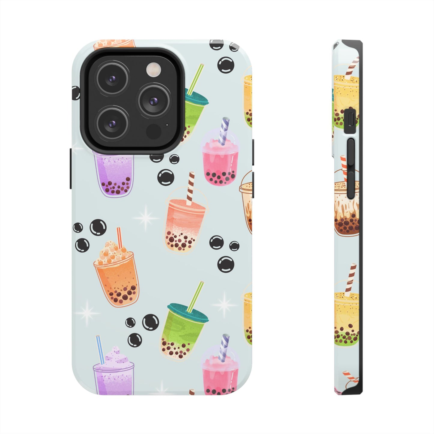 Colorful Boba Tea Phone Case, Tough Phone Cases for Drink Lovers, Cute Phone Accessory, Fun Gifts for Friends, Summer Vibes