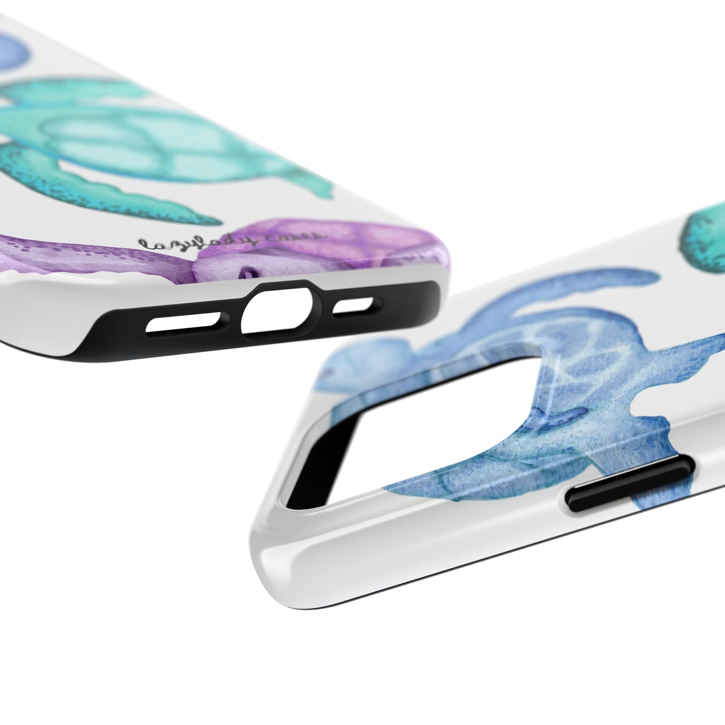 Ocean-Inspired Tough Phone Cases with Colorful Turtles