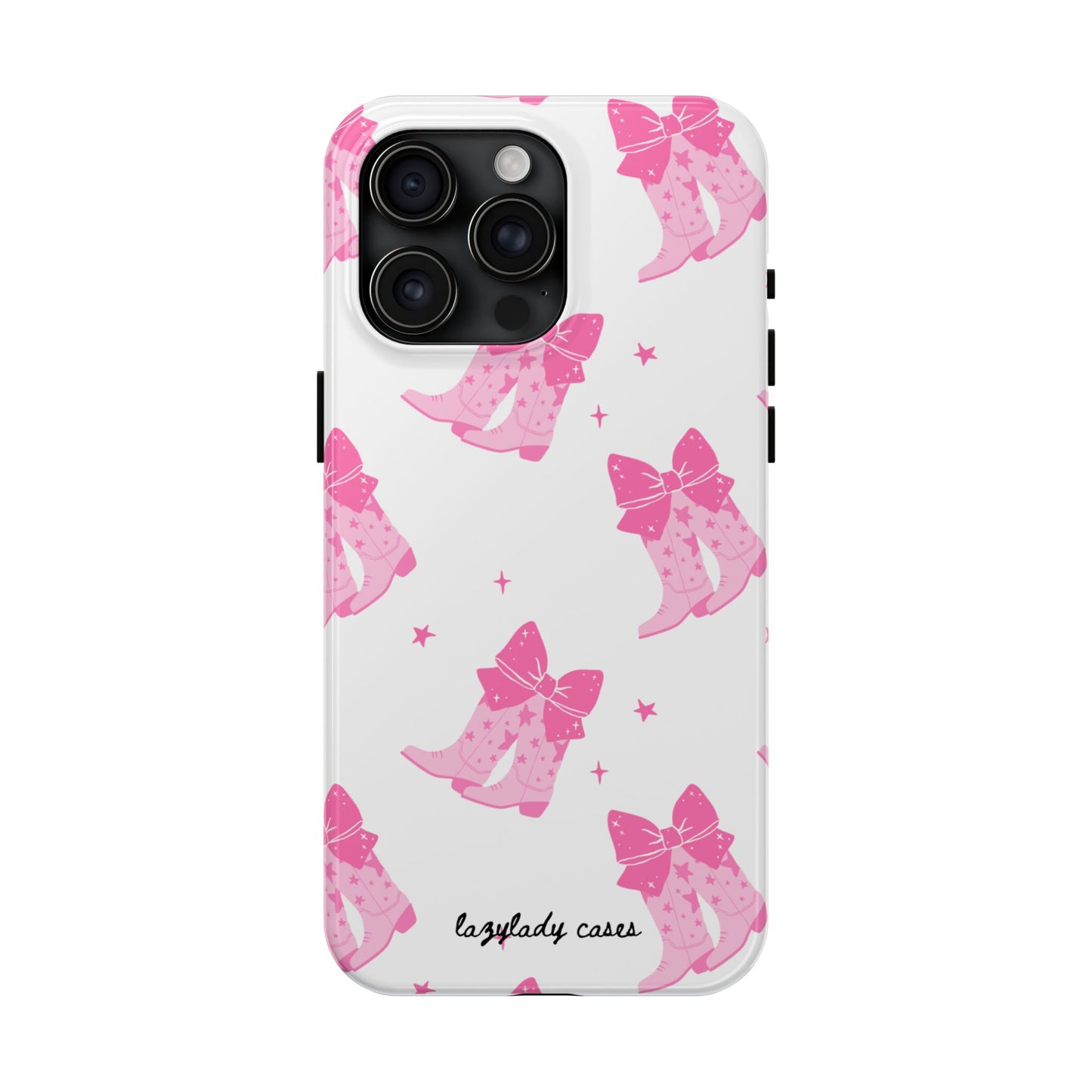 Pink Cowgirl Tough Phone Case - Trendy Protection with Bow Design