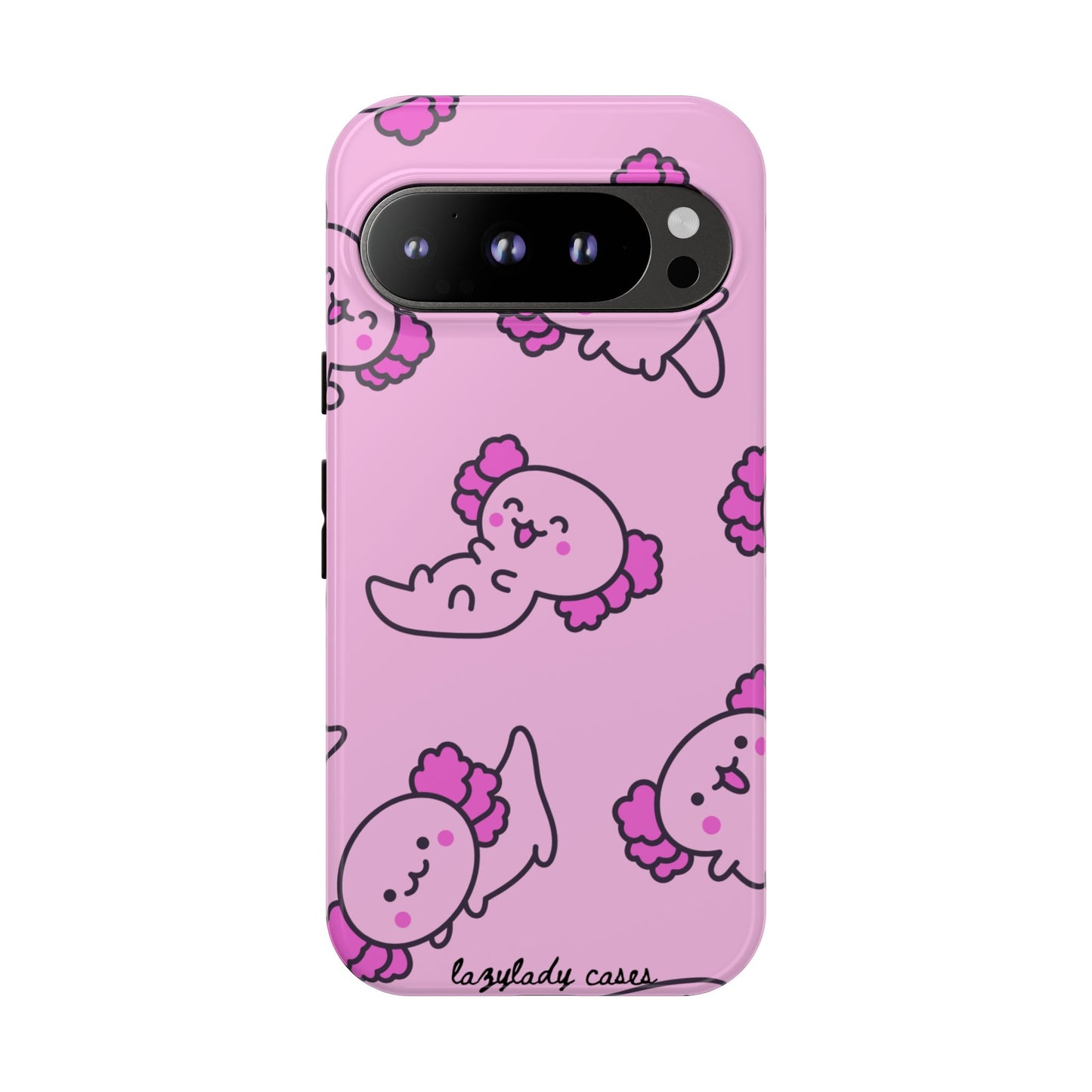 Cute Cartoon Axo Phone Case with Pink Sea Creatures Design