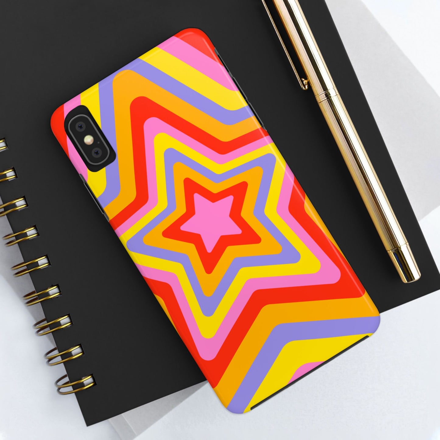 Colorful Star Pattern Tough Phone Cases | Durable Phone Cover, Unique Gifts, Trendy Accessories, Fun Tech Style