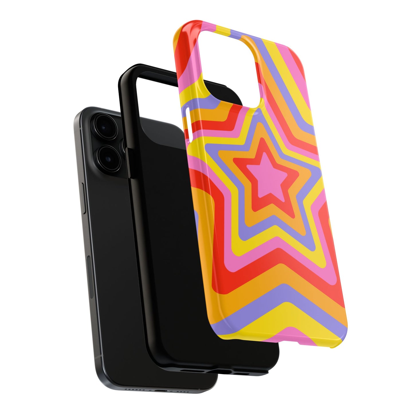 Colorful Star Pattern Tough Phone Cases | Durable Phone Cover, Unique Gifts, Trendy Accessories, Fun Tech Style