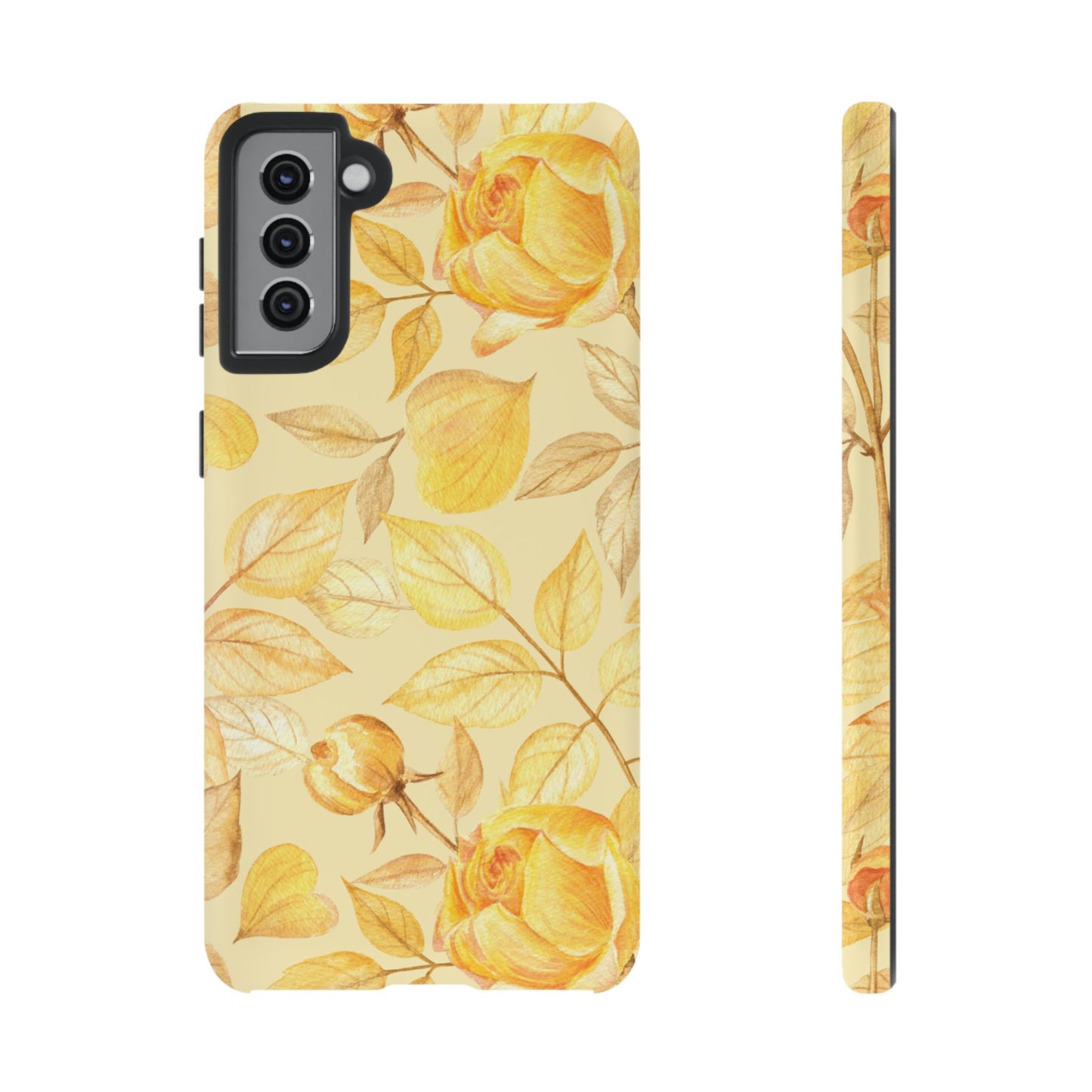Yellow Dusk Tough Phone Case - Yellow Rose Design