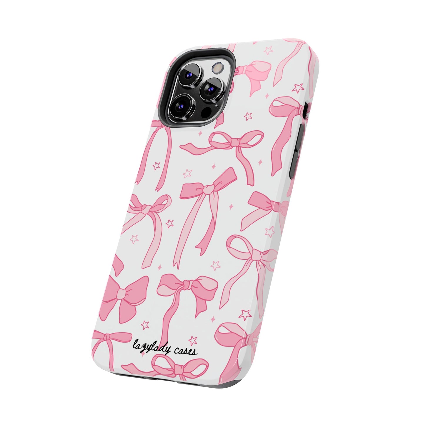 Cute Pink Bow Tough Phone Case - Stylish and Durable Protection