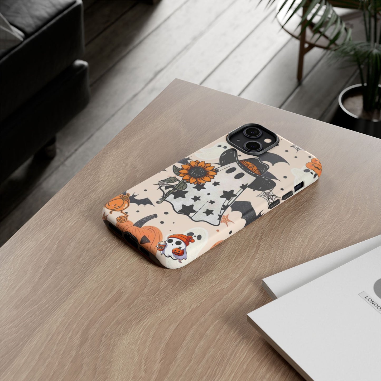 Cute Ghost Phone Case, Halloween Decor, Spooky Gift, Fall Accessories, Pumpkin Lover's Gift, Autumn Vibes, Trick or Treat