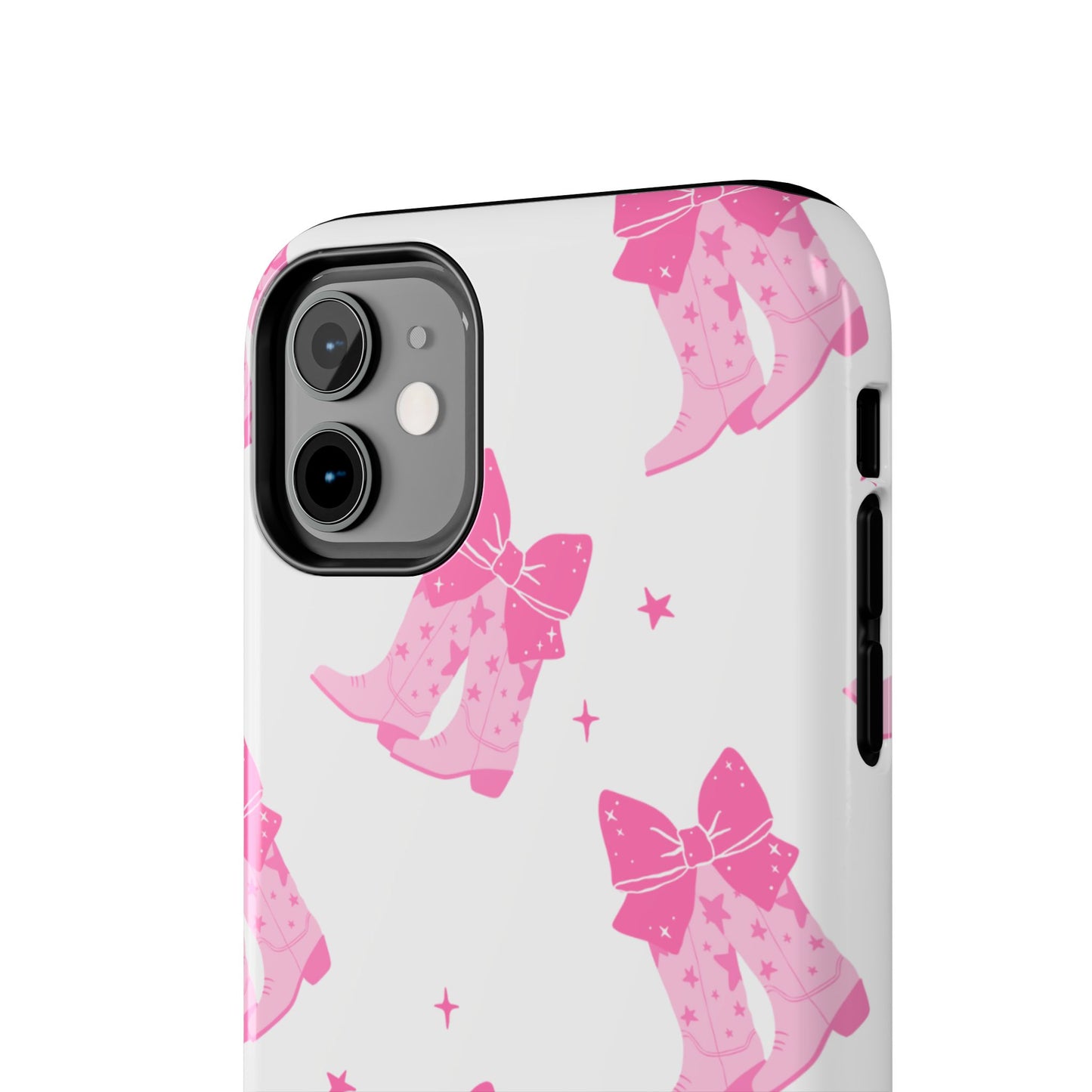 Pink Cowgirl Tough Phone Case - Trendy Protection with Bow Design