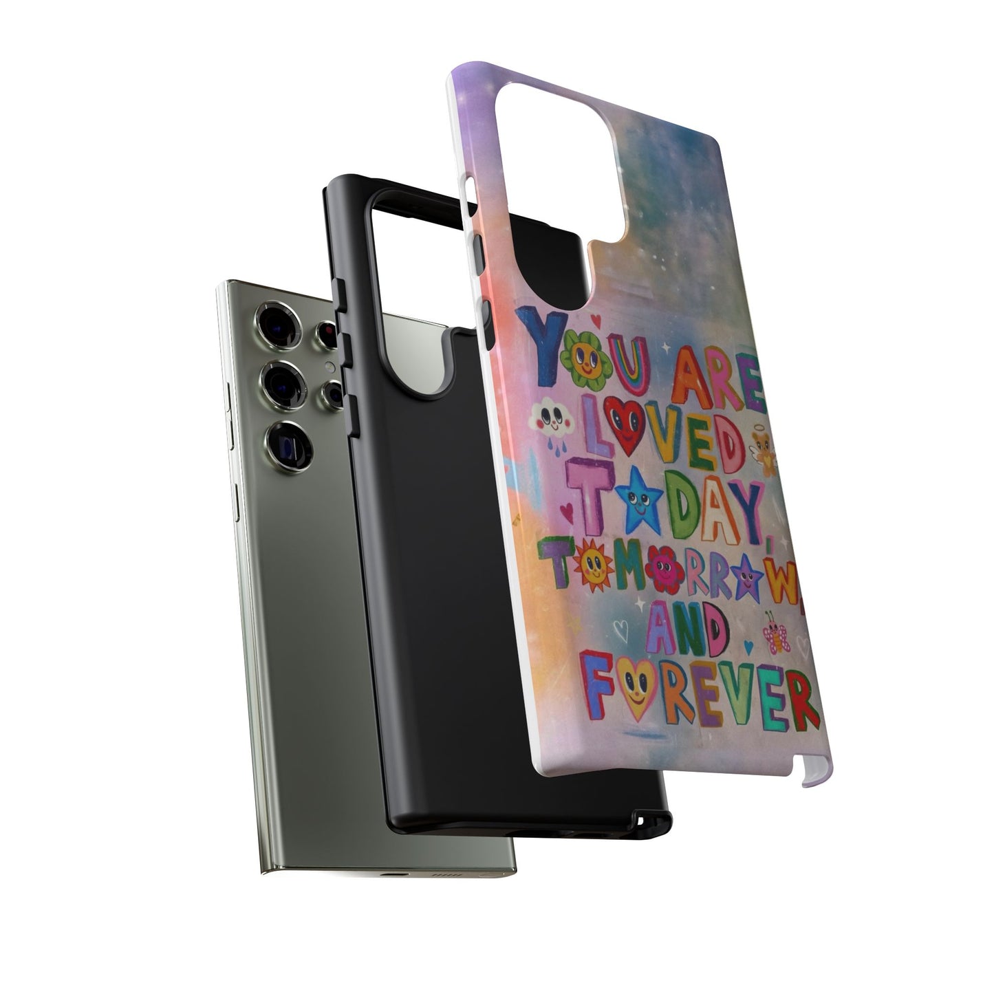 Colorful Phone Case with Positive Affirmations, Inspirational Phone Shell, Cute Gift for Teens, Motivational Tech Accessory, I Love You Case