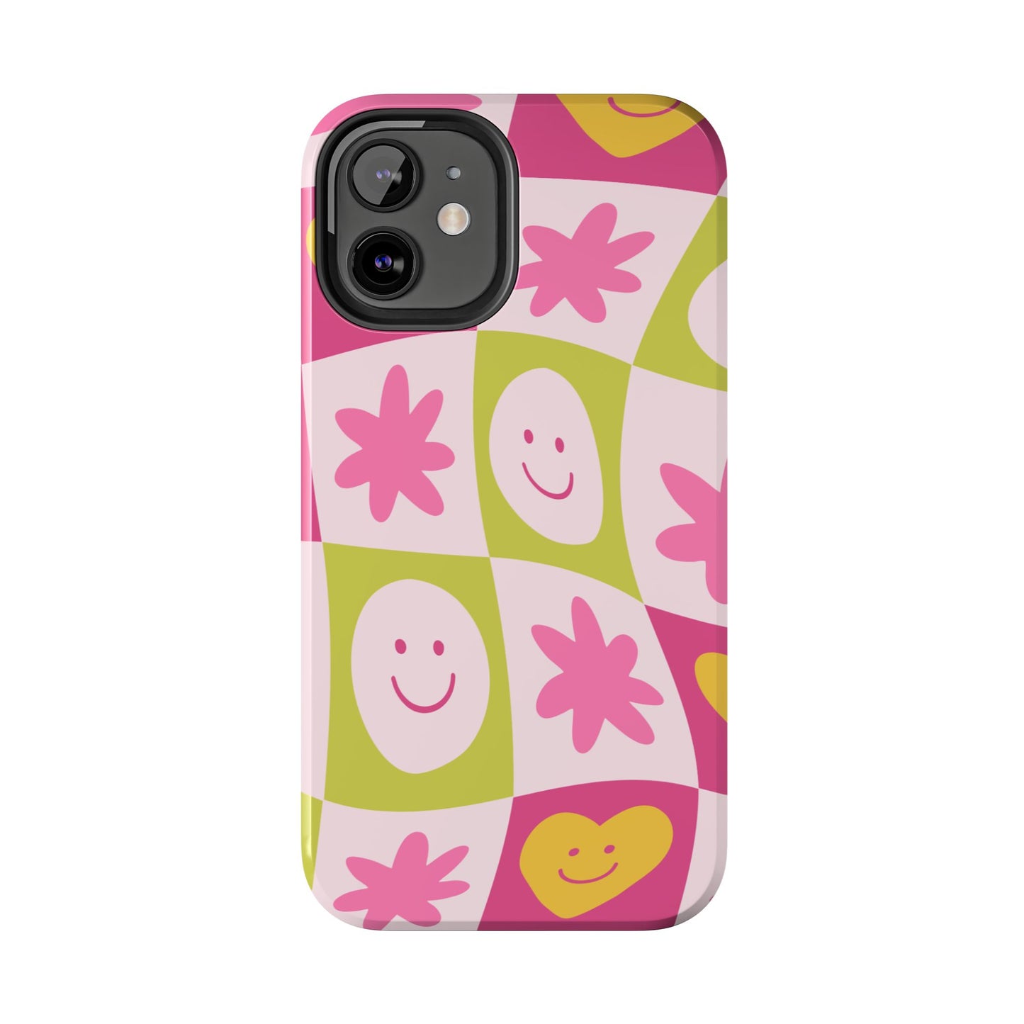 Colorful Smiley Pattern Tough Phone Cases, Playful Phone Covers, Fun Gifts for Friends, Cute Accessories, Vibrant and Durable