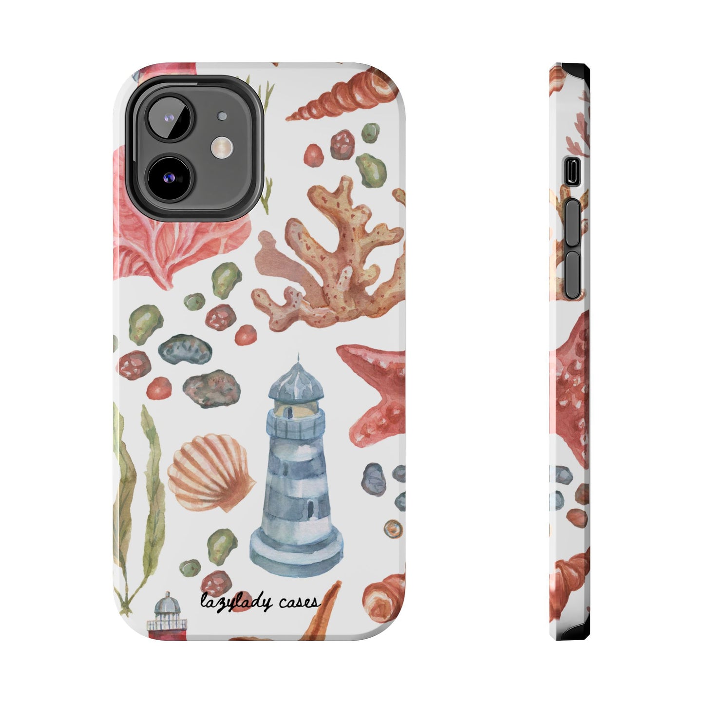 Coastal Art Tough Phone Cases - Stylish Beach Vibes with Lighthouse Design