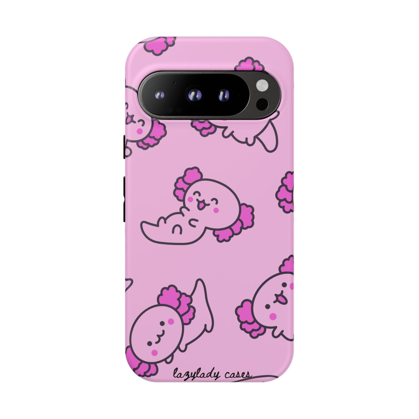 Cute Cartoon Axo Phone Case with Pink Sea Creatures Design