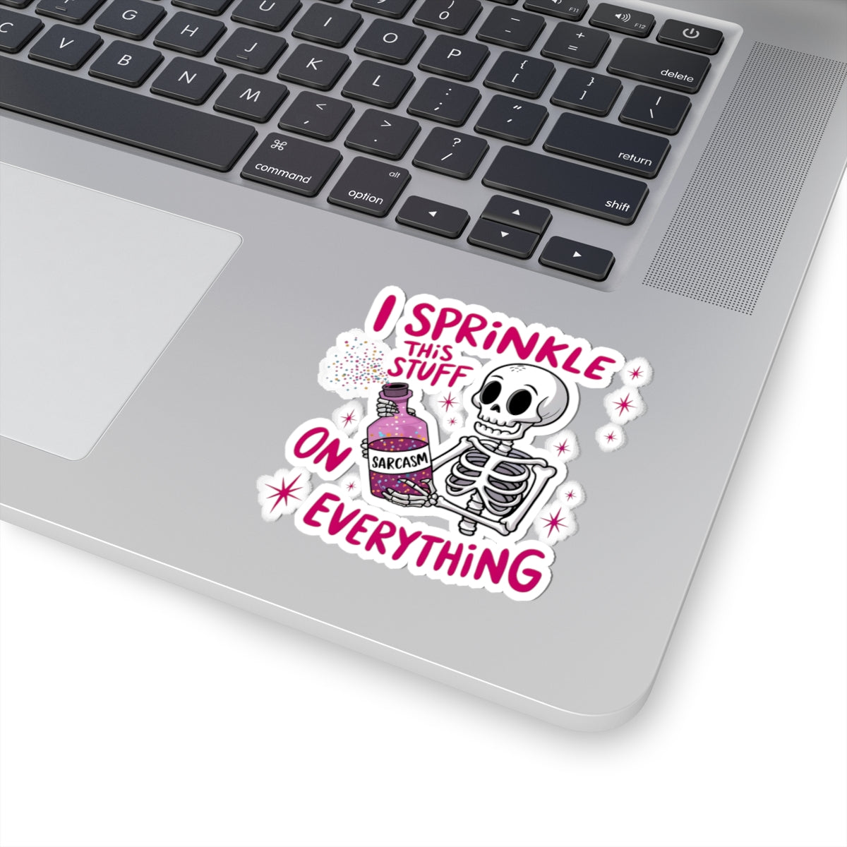 Whimsical Skeleton Kiss-Cut Stickers, Fun Humor Stickers, Laptop Decals, Sarcasm Stickers, Unique Gift for Friends, Halloween Decor