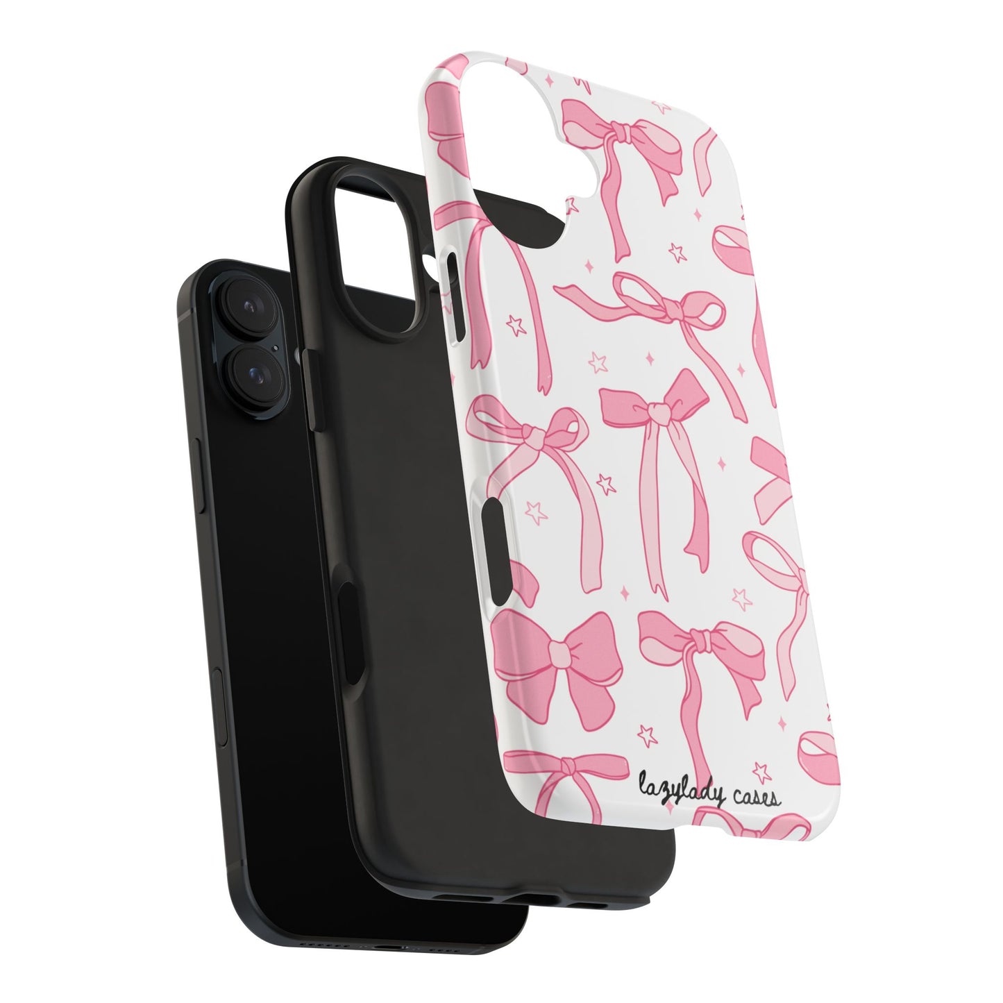Cute Pink Bow Tough Phone Case - Stylish and Durable Protection