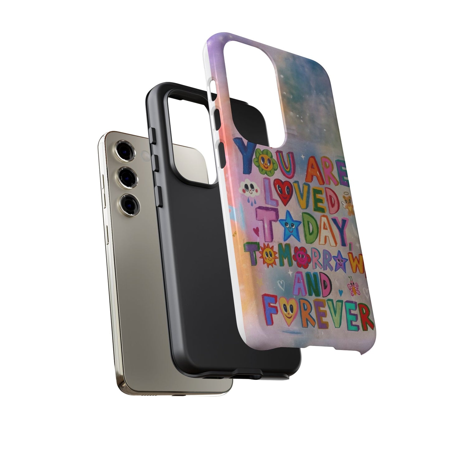 Colorful Phone Case with Positive Affirmations, Inspirational Phone Shell, Cute Gift for Teens, Motivational Tech Accessory, I Love You Case