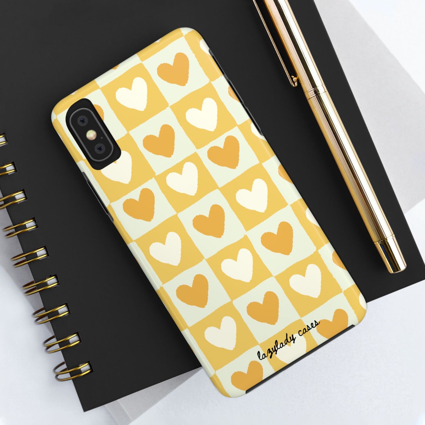 Heart Pattern Tough Phone Case - Cute & Durable for Everyday Use