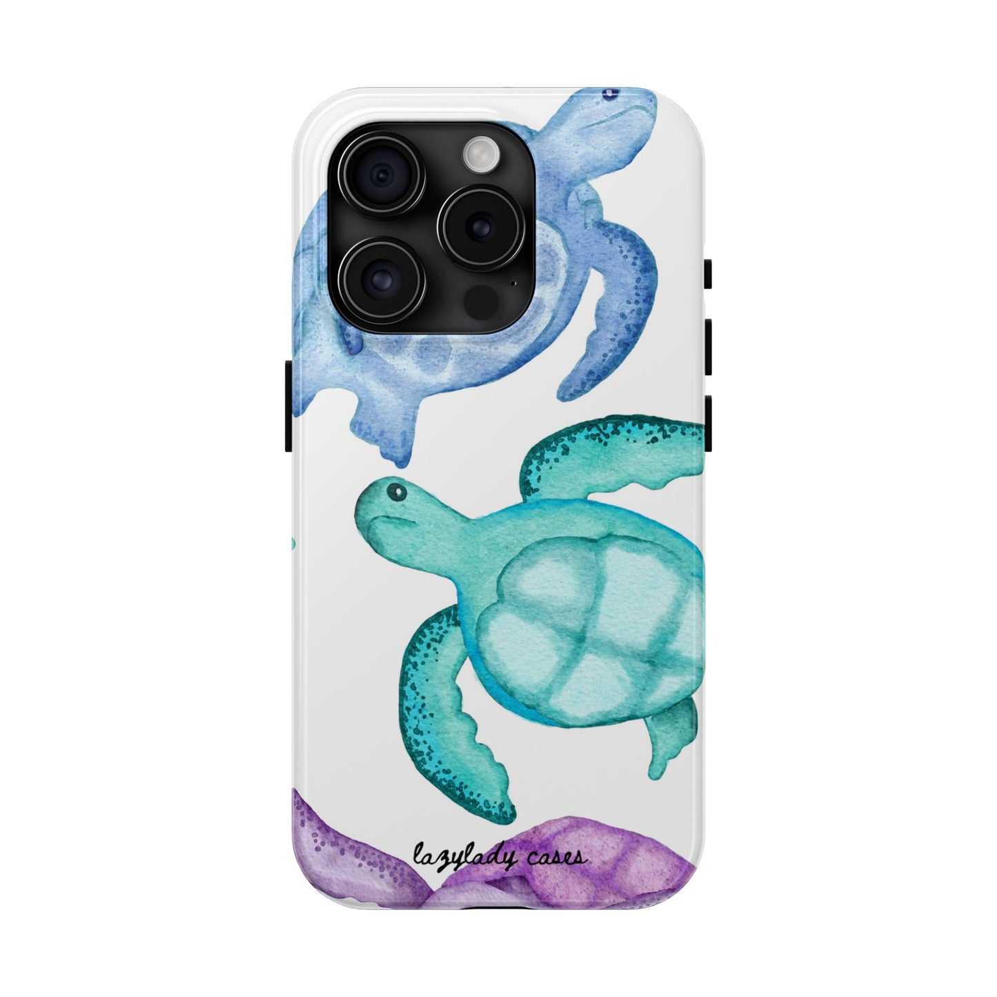 Ocean-Inspired Tough Phone Cases with Colorful Turtles