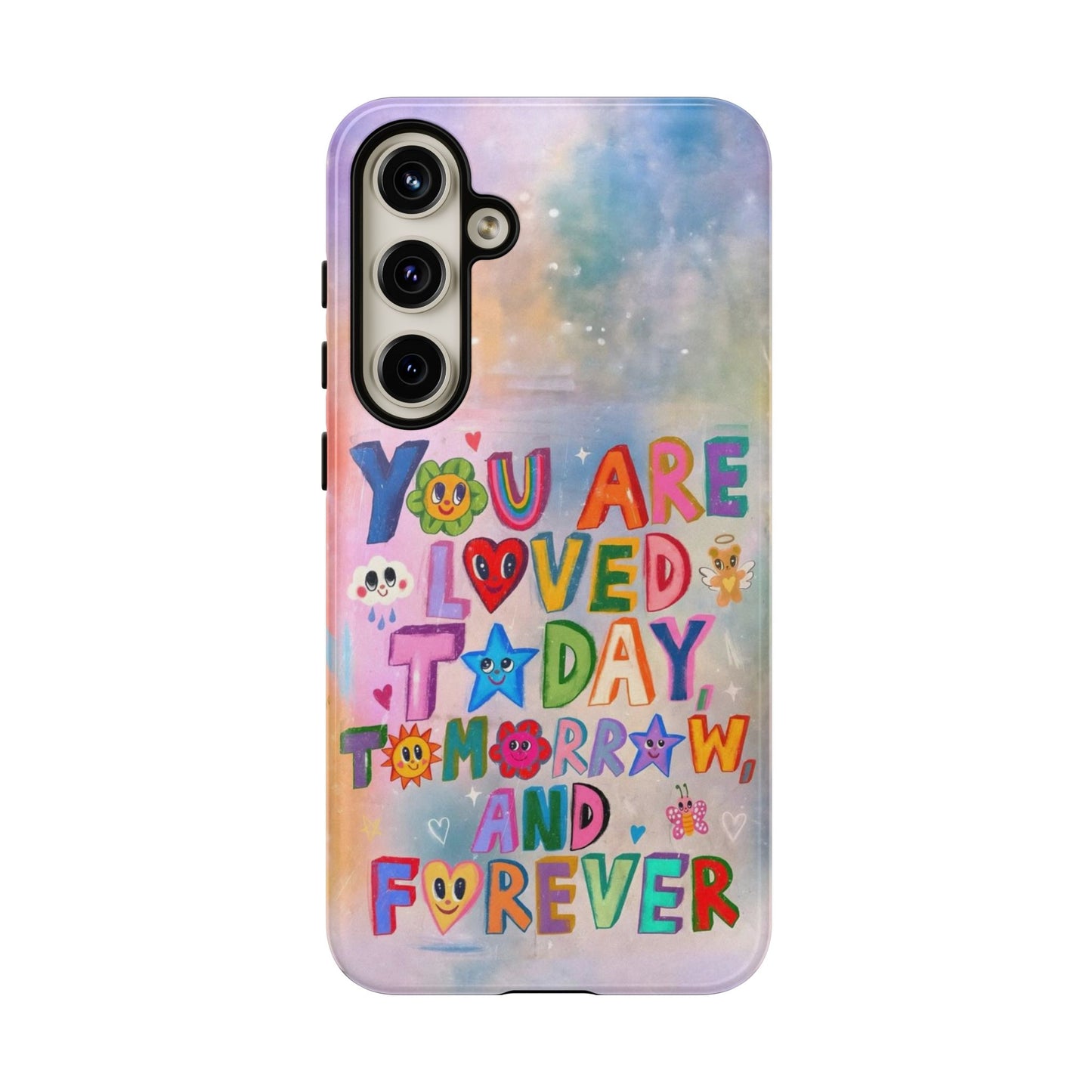 Colorful Phone Case with Positive Affirmations, Inspirational Phone Shell, Cute Gift for Teens, Motivational Tech Accessory, I Love You Case