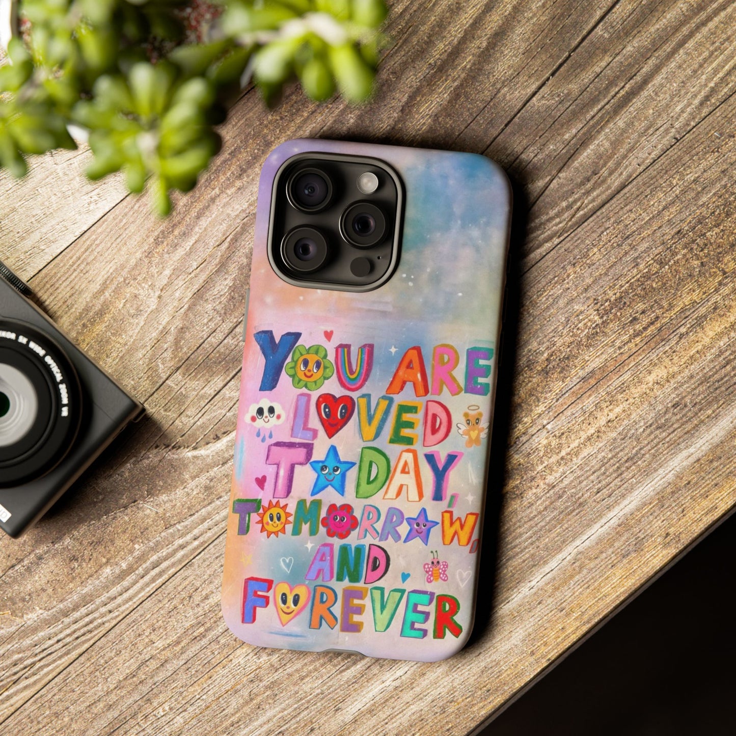 Colorful Phone Case with Positive Affirmations, Inspirational Phone Shell, Cute Gift for Teens, Motivational Tech Accessory, I Love You Case