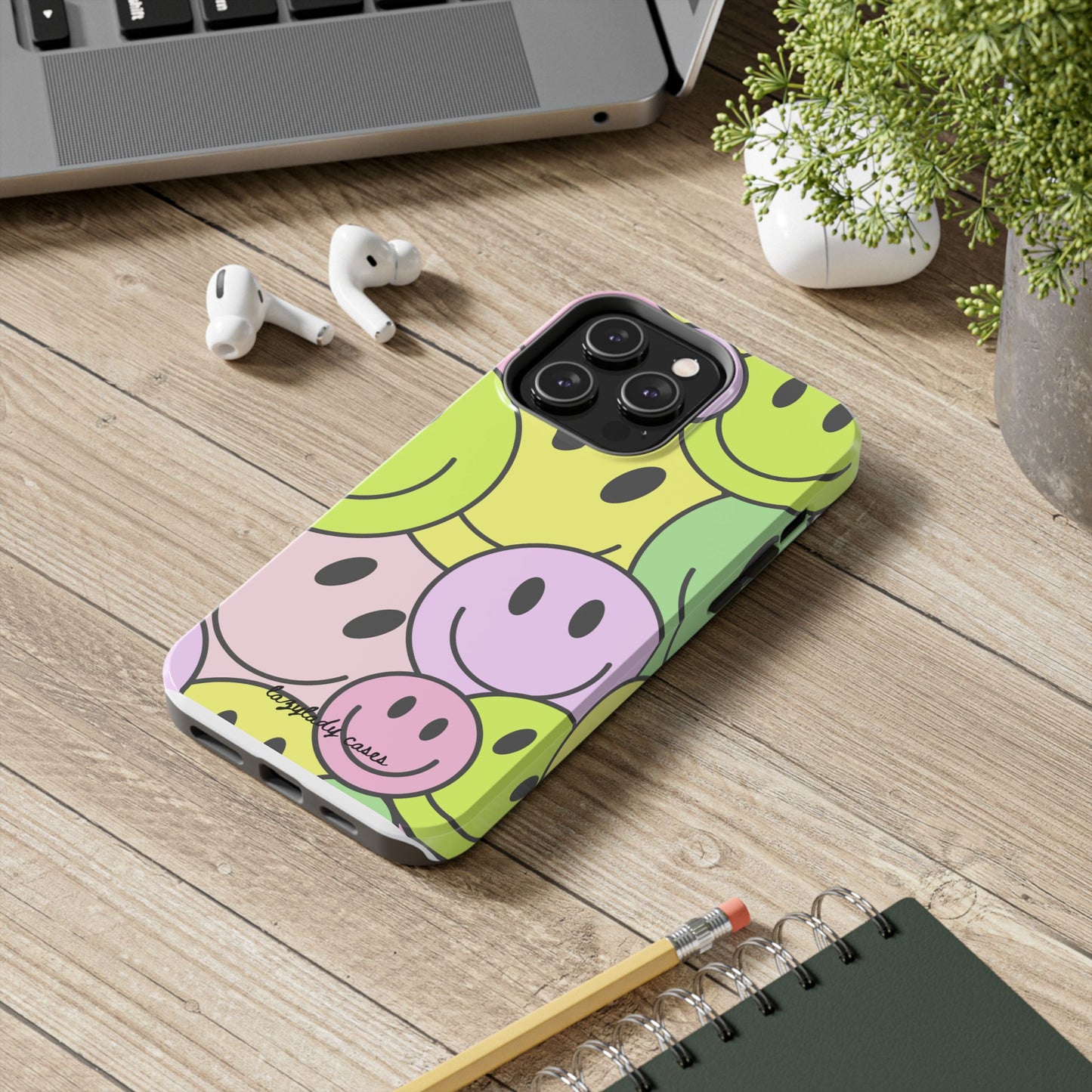 Colorful Smiley Face Tough Phone Case - Fun, Durable Protection for All Ages