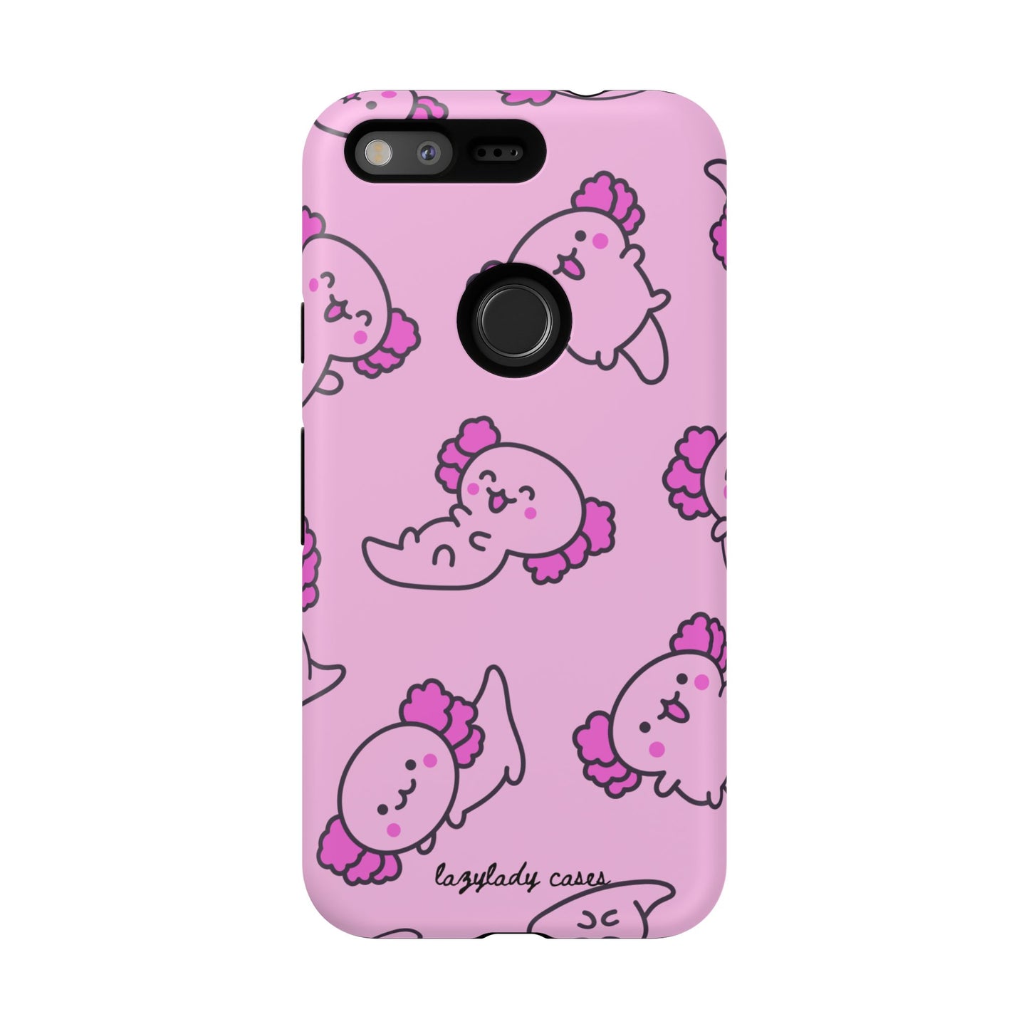 Cute Cartoon Axo Phone Case with Pink Sea Creatures Design