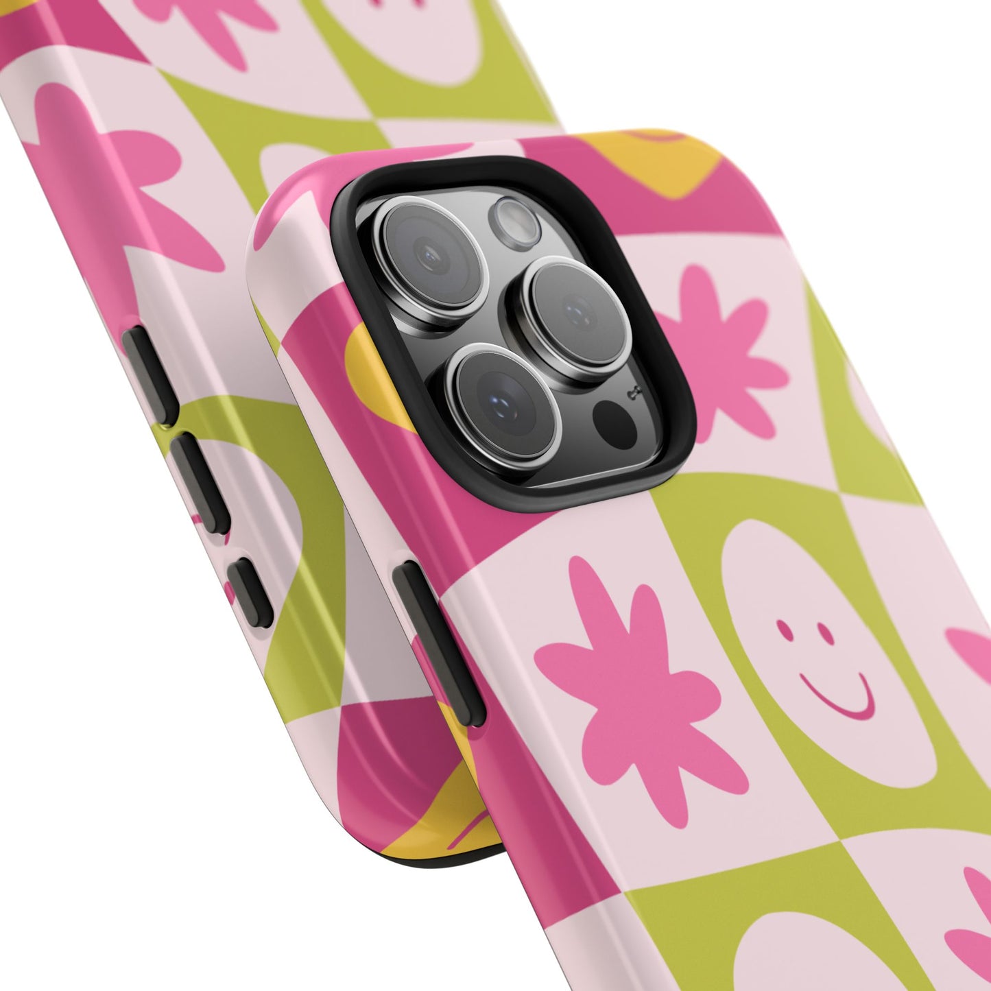 Colorful Smiley Pattern Tough Phone Cases, Playful Phone Covers, Fun Gifts for Friends, Cute Accessories, Vibrant and Durable