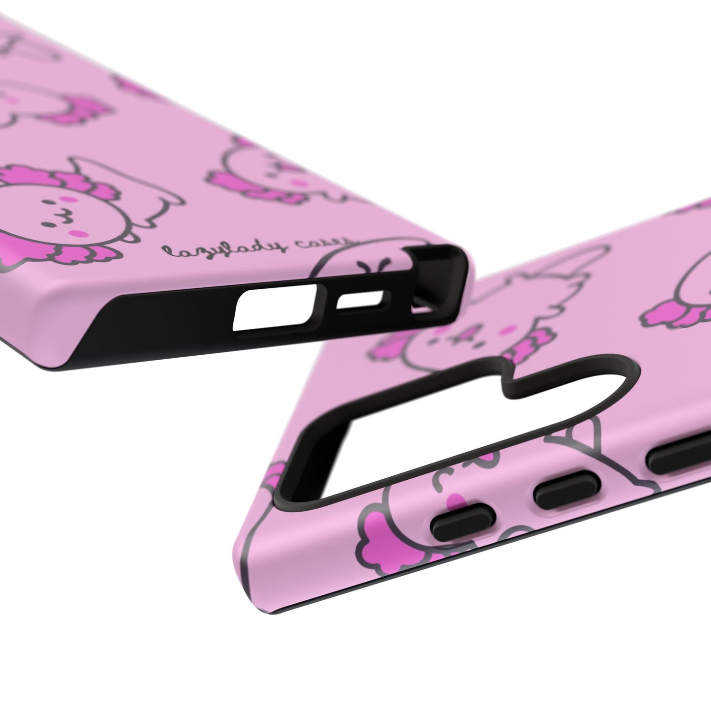Cute Cartoon Axo Phone Case with Pink Sea Creatures Design