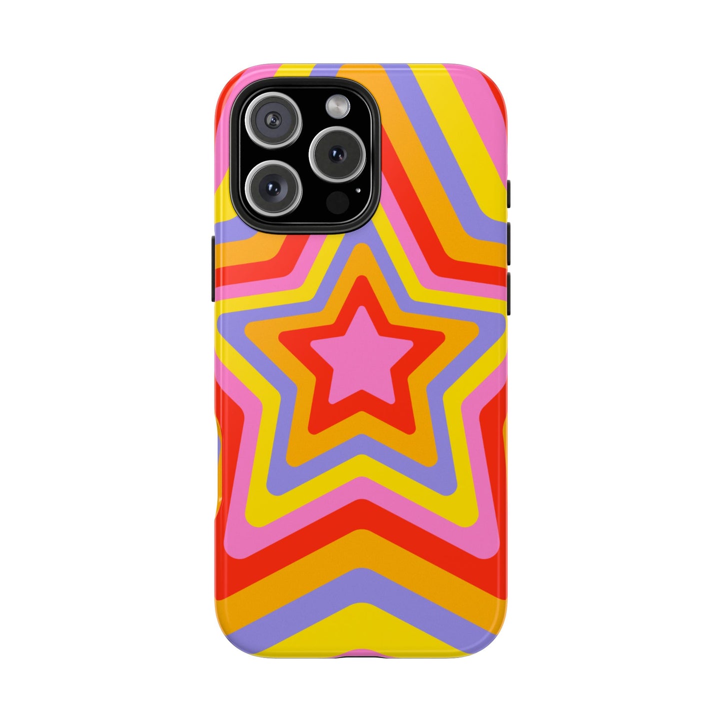 Colorful Star Pattern Tough Phone Cases | Durable Phone Cover, Unique Gifts, Trendy Accessories, Fun Tech Style